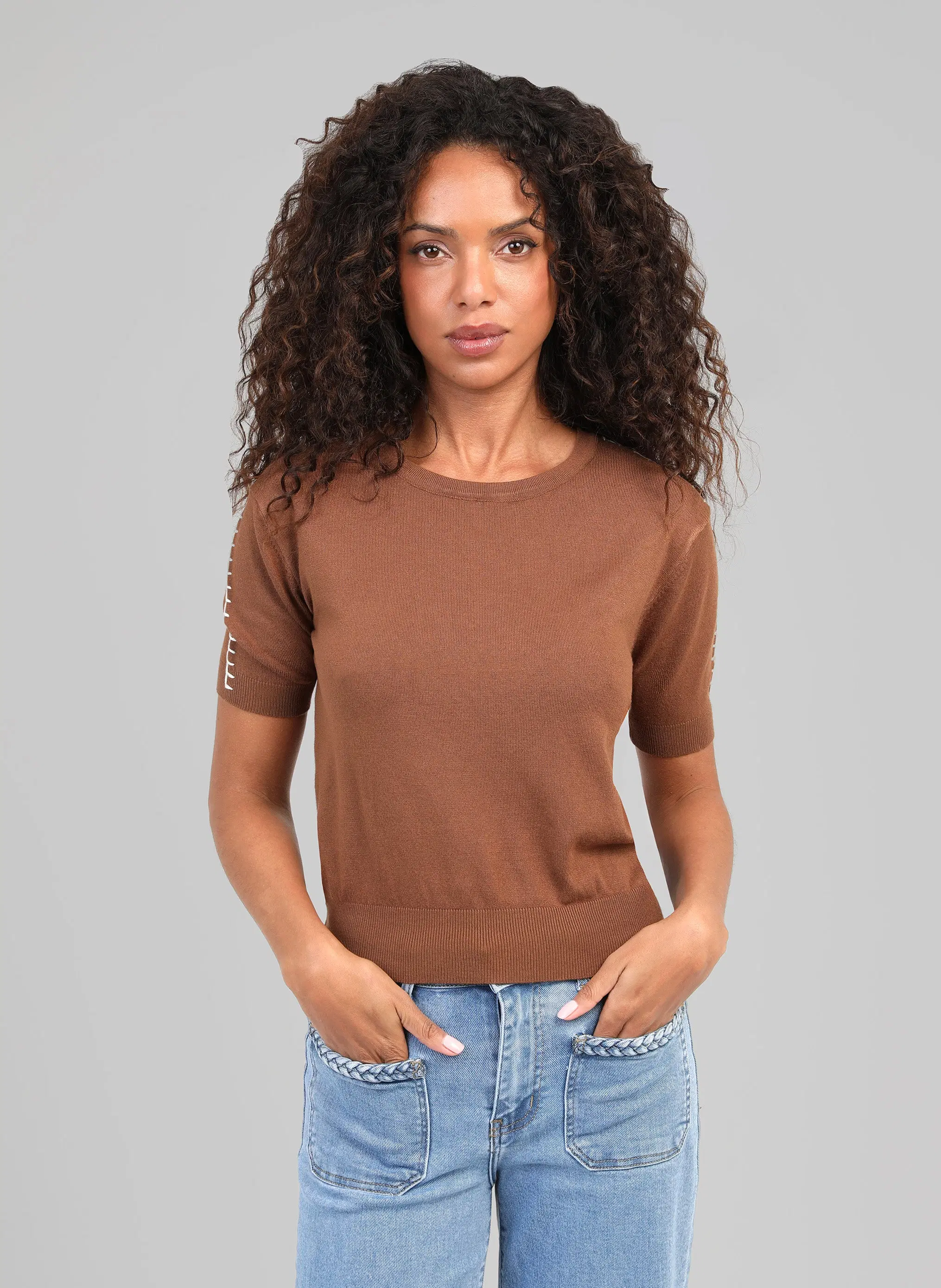 NIKOLI suede sweater