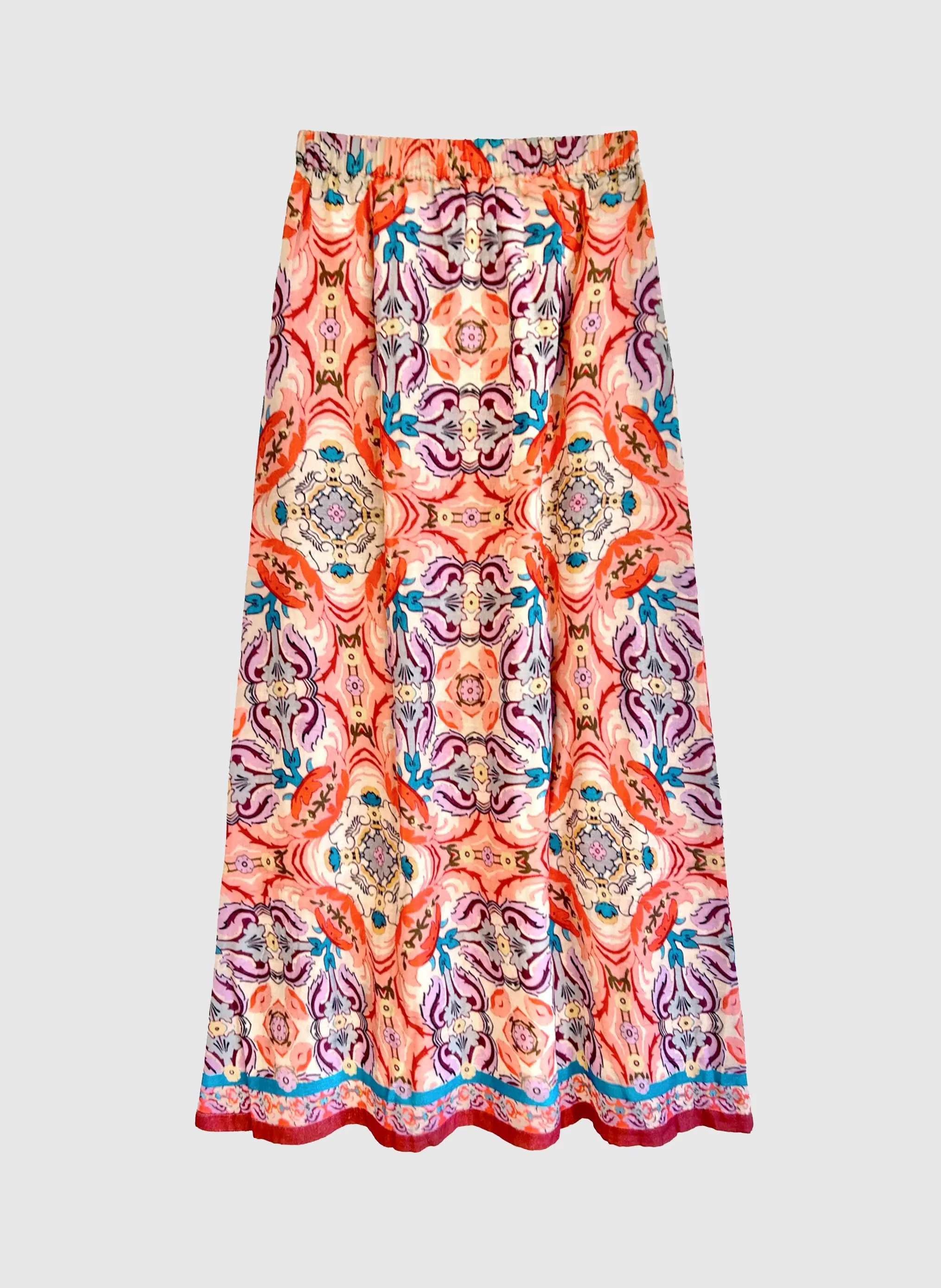 RITHANA long skirt, coral folka