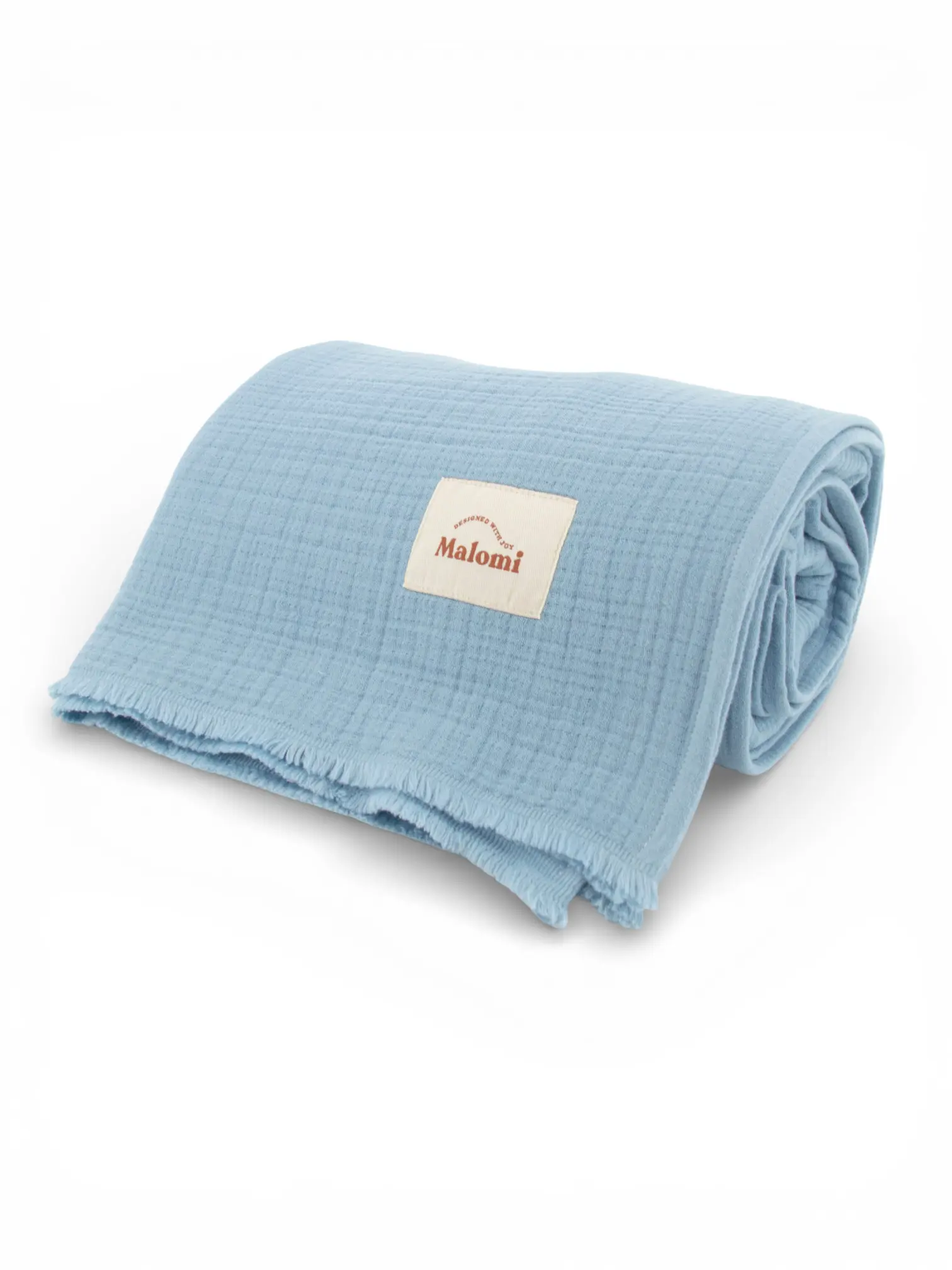 Coperta/copriletto in mussola a 6 strati, blu