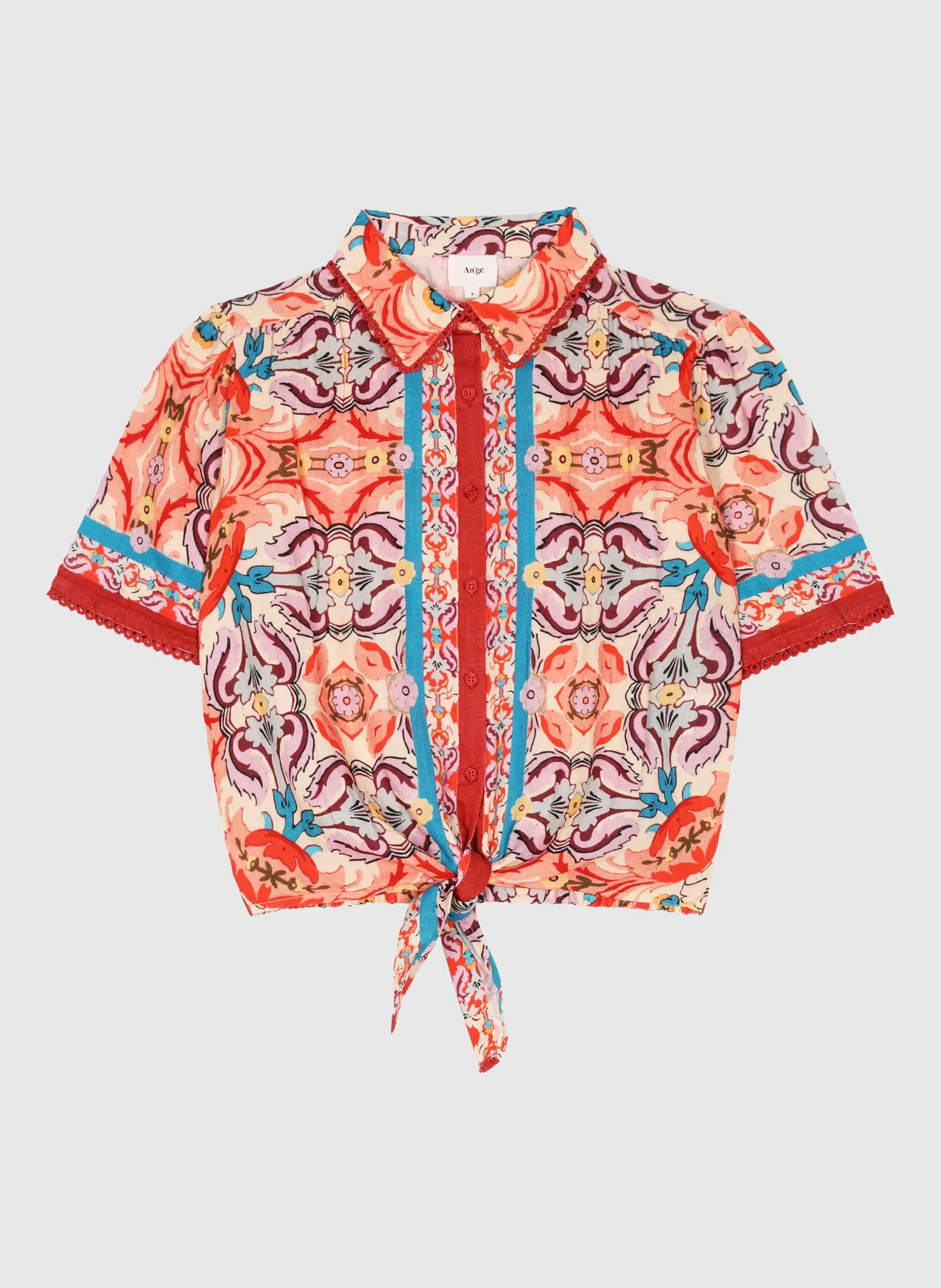SATURNA SHIRT, coral folka