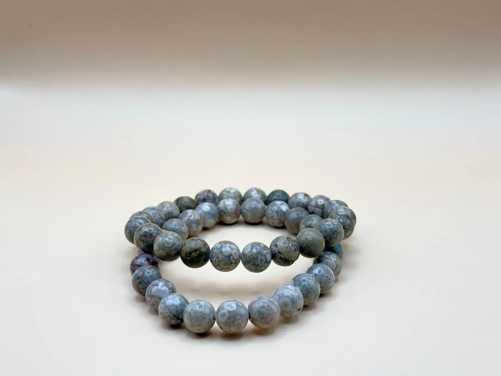 FOSSIL AGATE ROUND STONE BRACELET