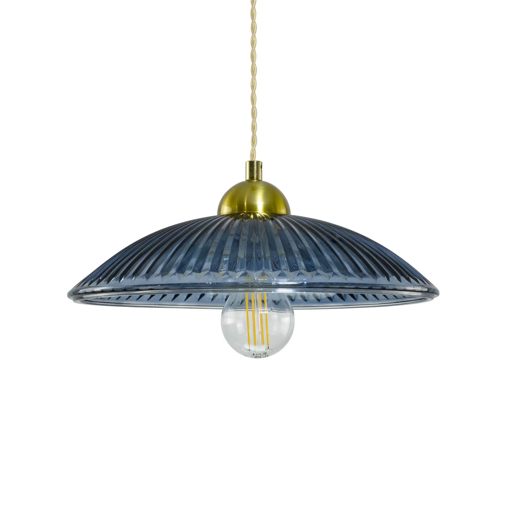 Norus ribbed colored glass pendant light