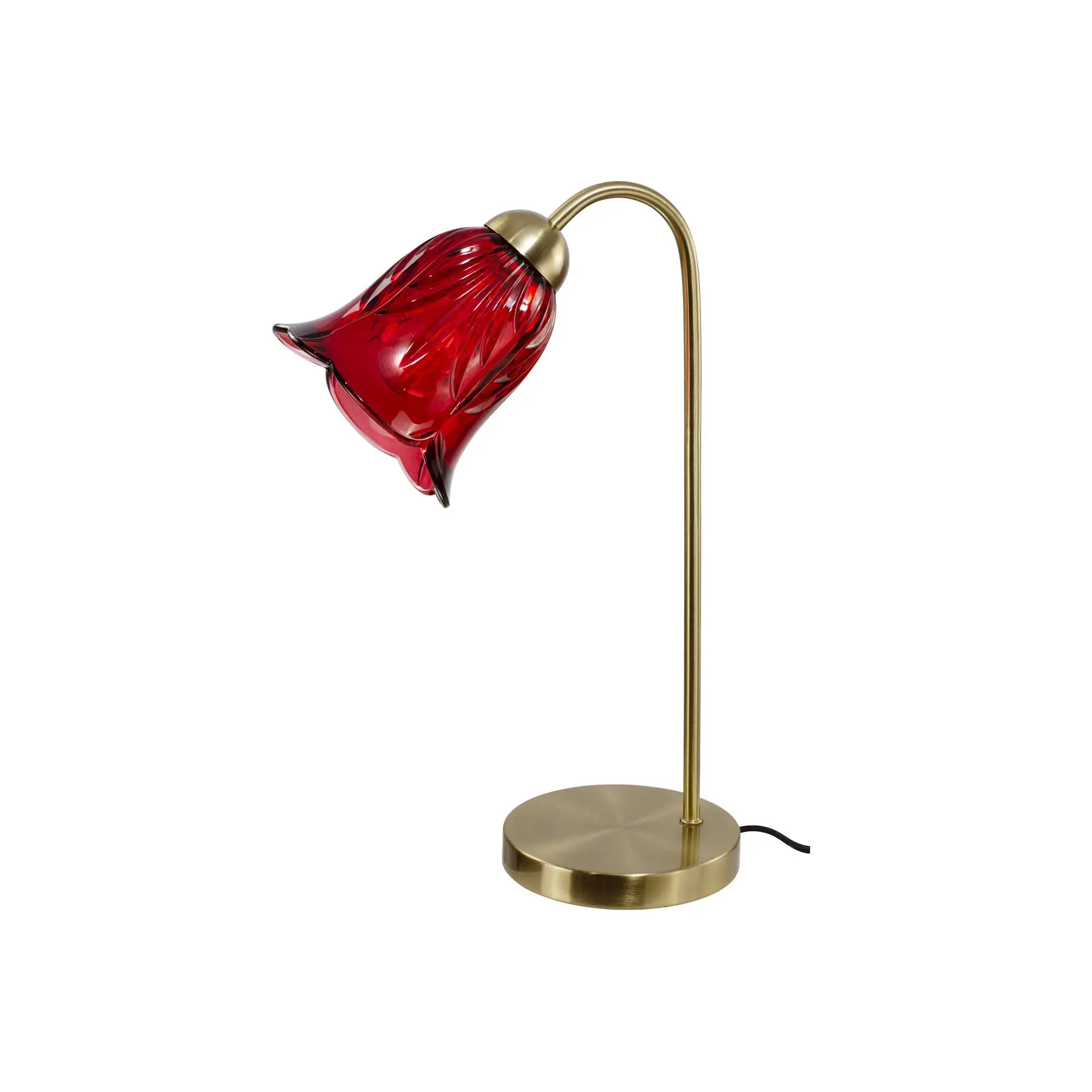 Aréli table lamp in colored glass and gold-tone metal