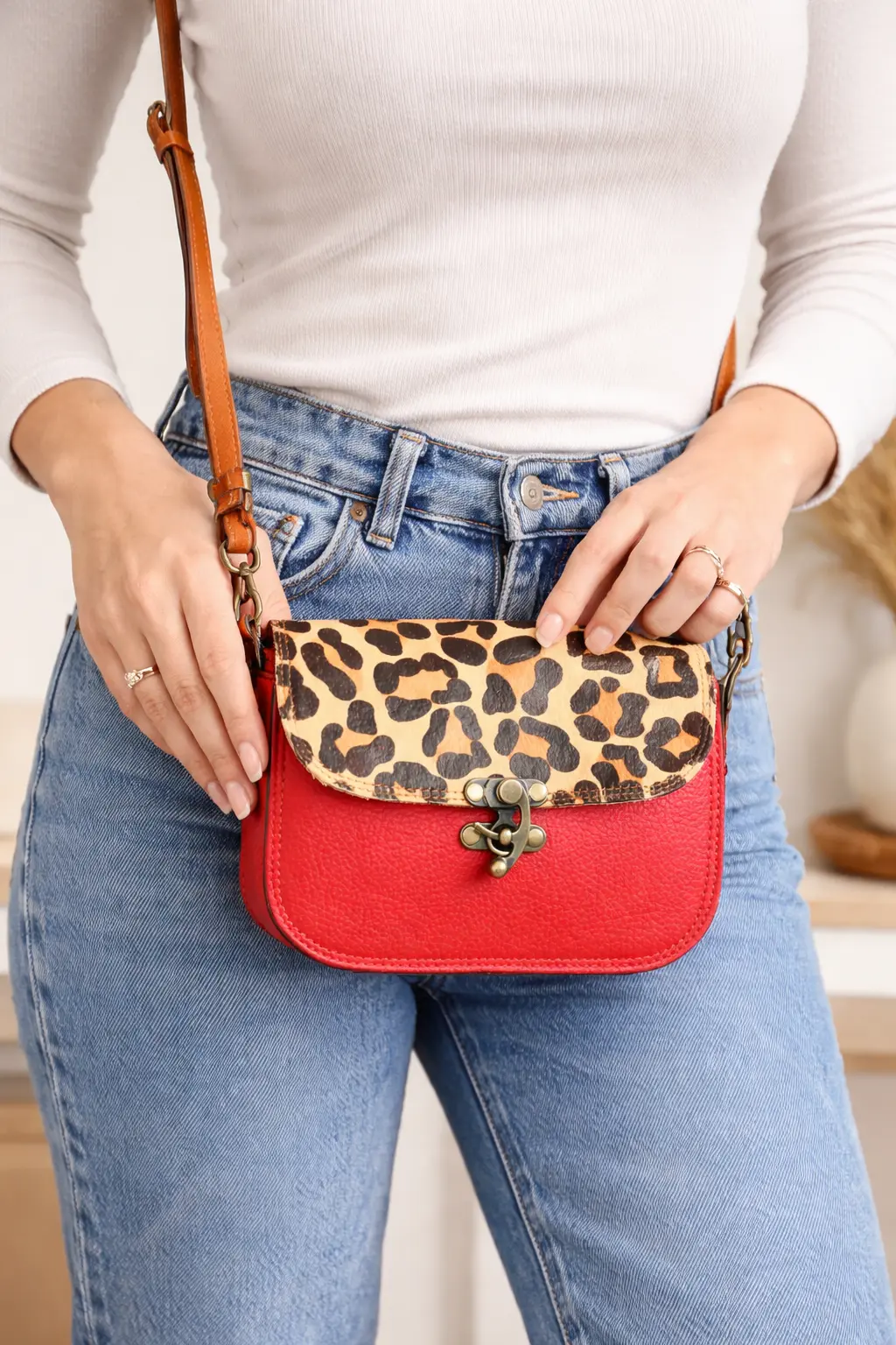 Petit sac rectangulaire en cuir souple, pièces uniques, ultra pratique