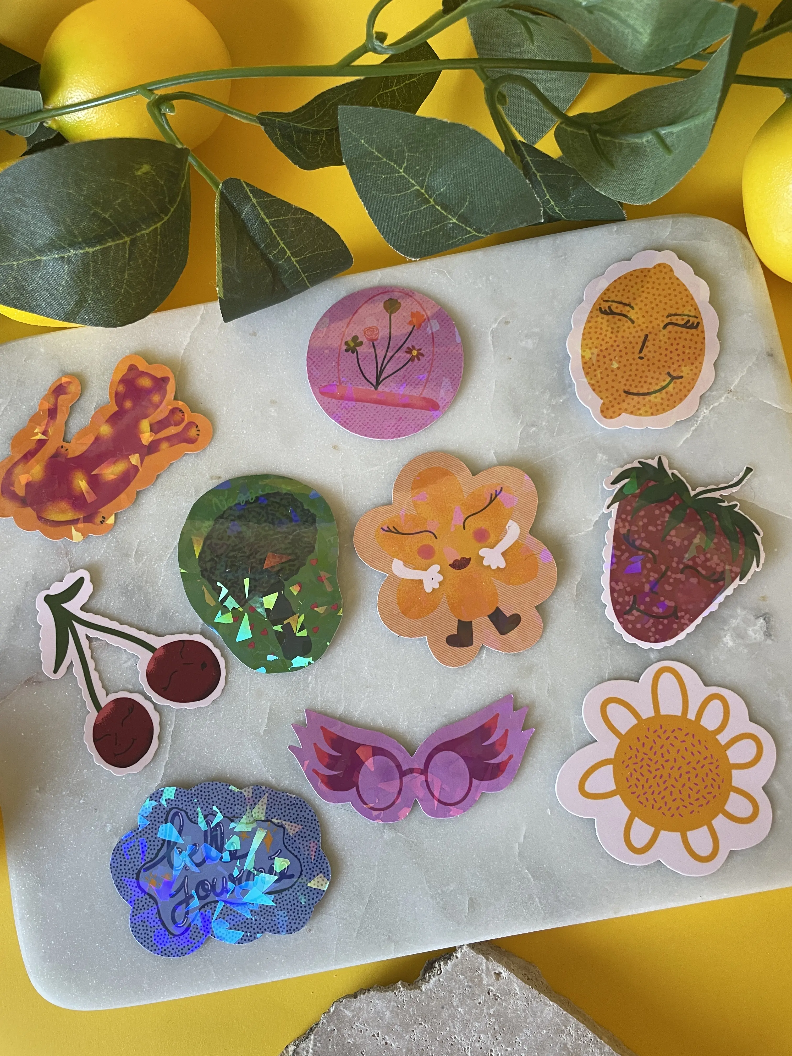 Pack of 10 colorful and fun stickers