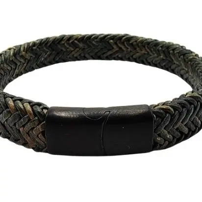 Pulsera de cuero trenzado en espiral - Estilo 353