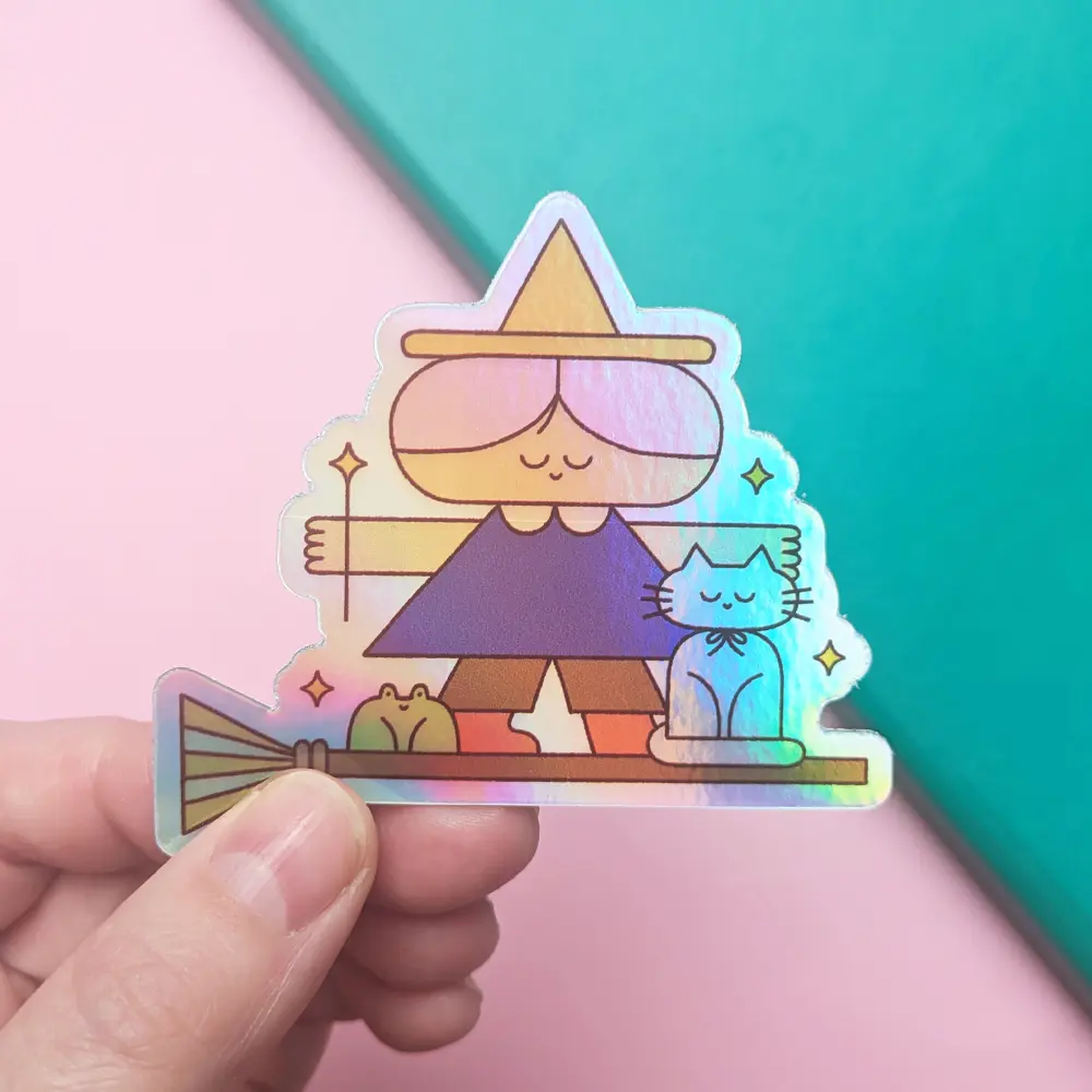 Holographic Witch Sticker