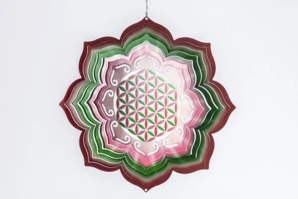 Windspiel, Spin Art, Edelstahl, Blume des Lebens, 12FOL300, Ø 30 cm