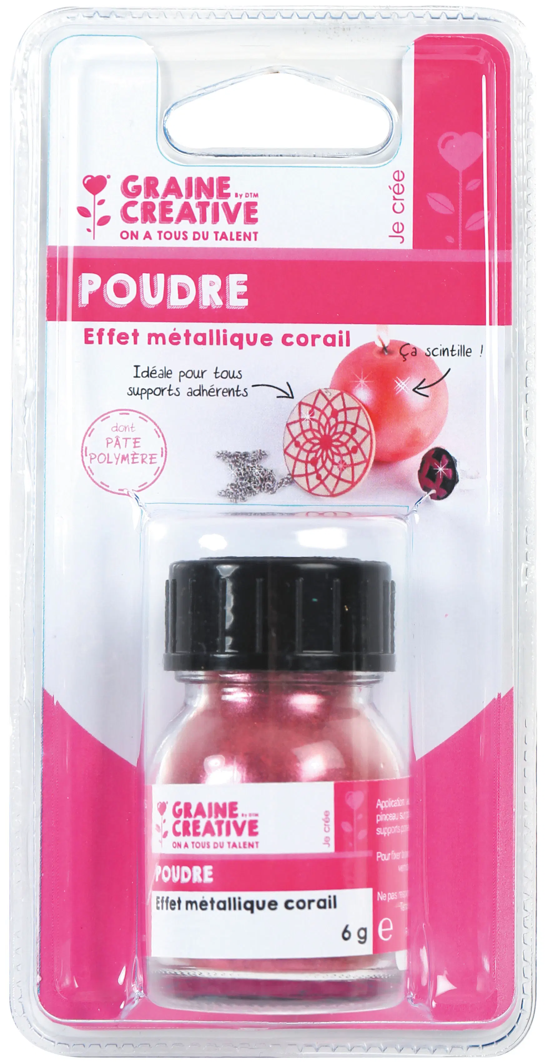 Coral Metallic Effect Powder 6g