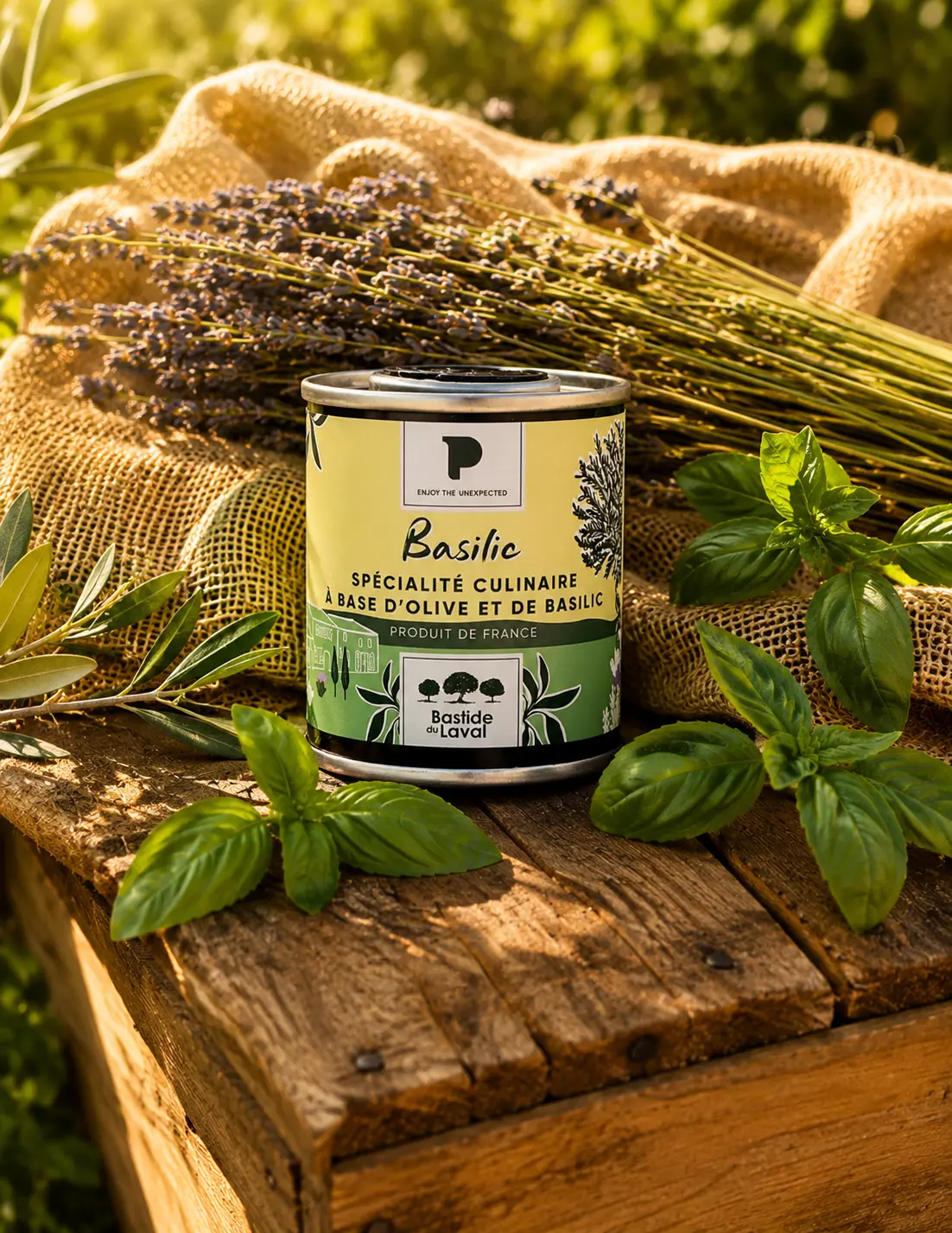 Buy wholesale 25cl metal can of Extra Virgin Olive Oil “BASIL”