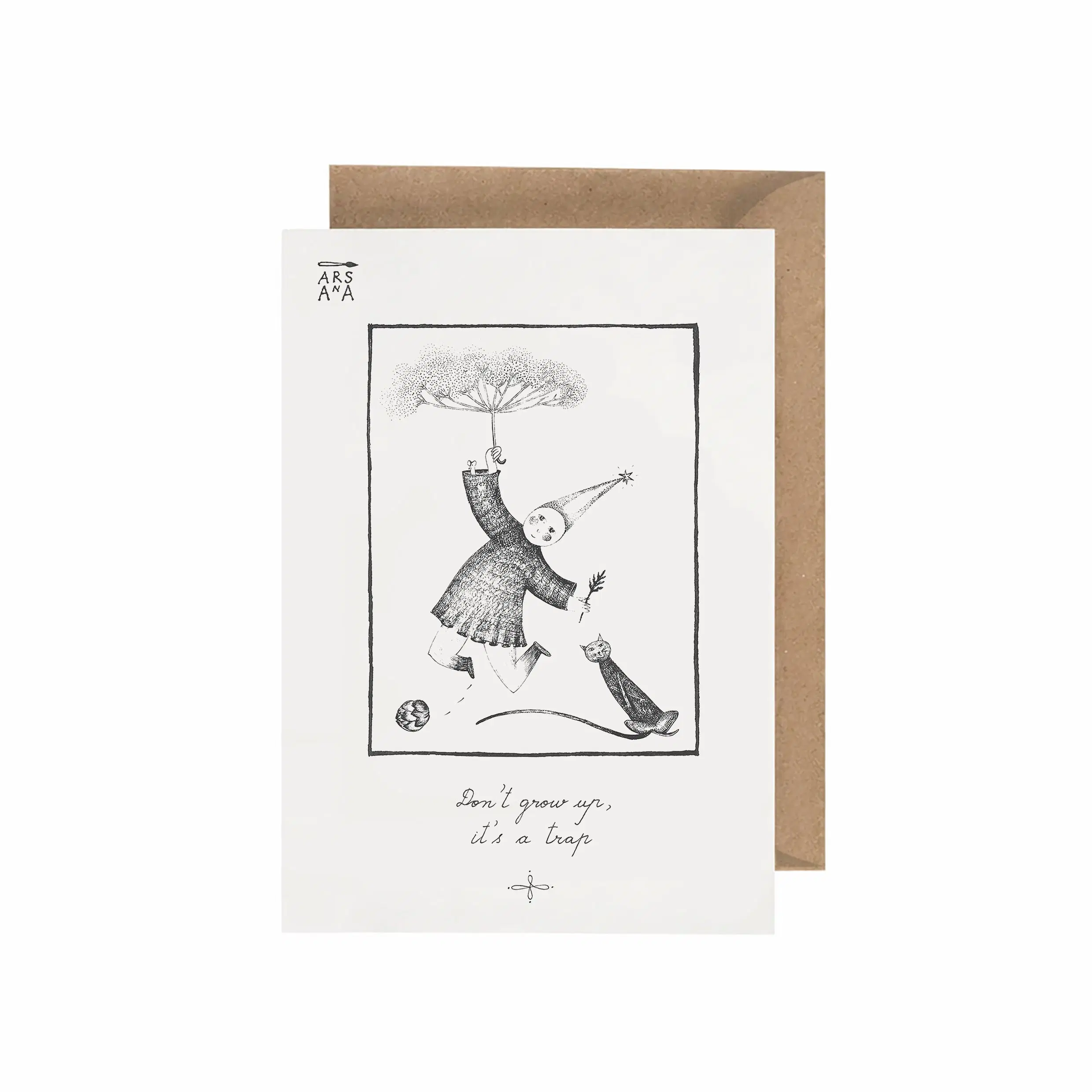 Funny & Birthday Postcard, Don’t Grow Up It’s a Trap, A6, with Envelope