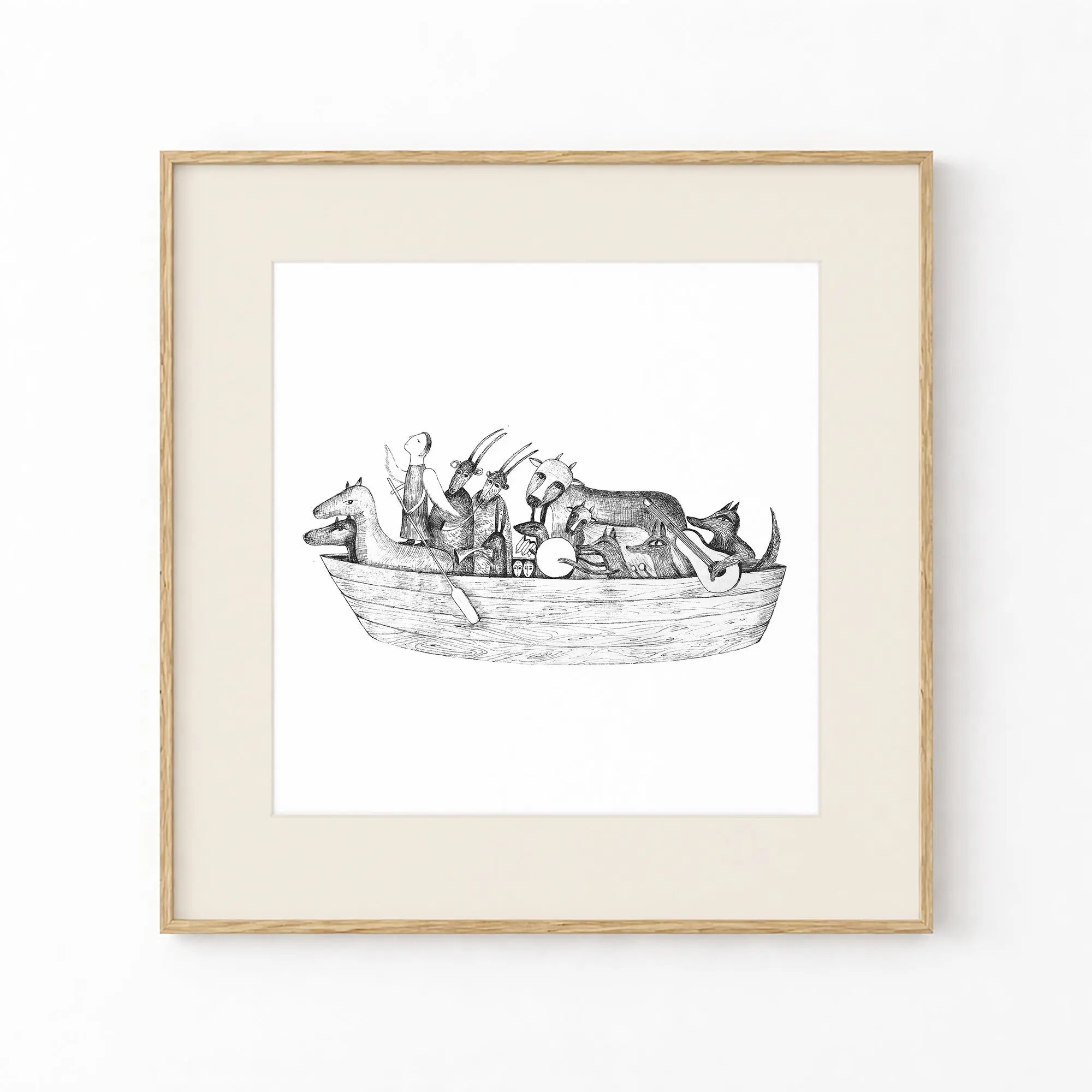 Noah’s Ark Art Print, Tale ink Series