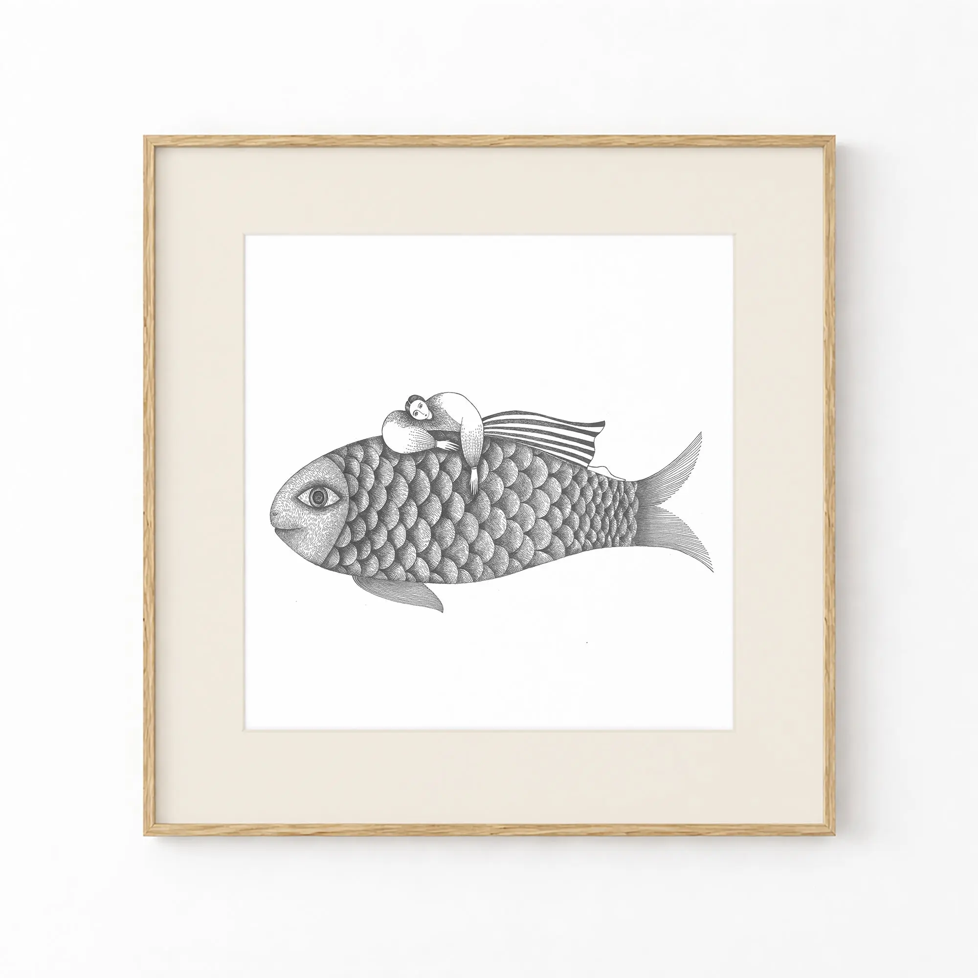 Fish Art Print, Tale ink Series