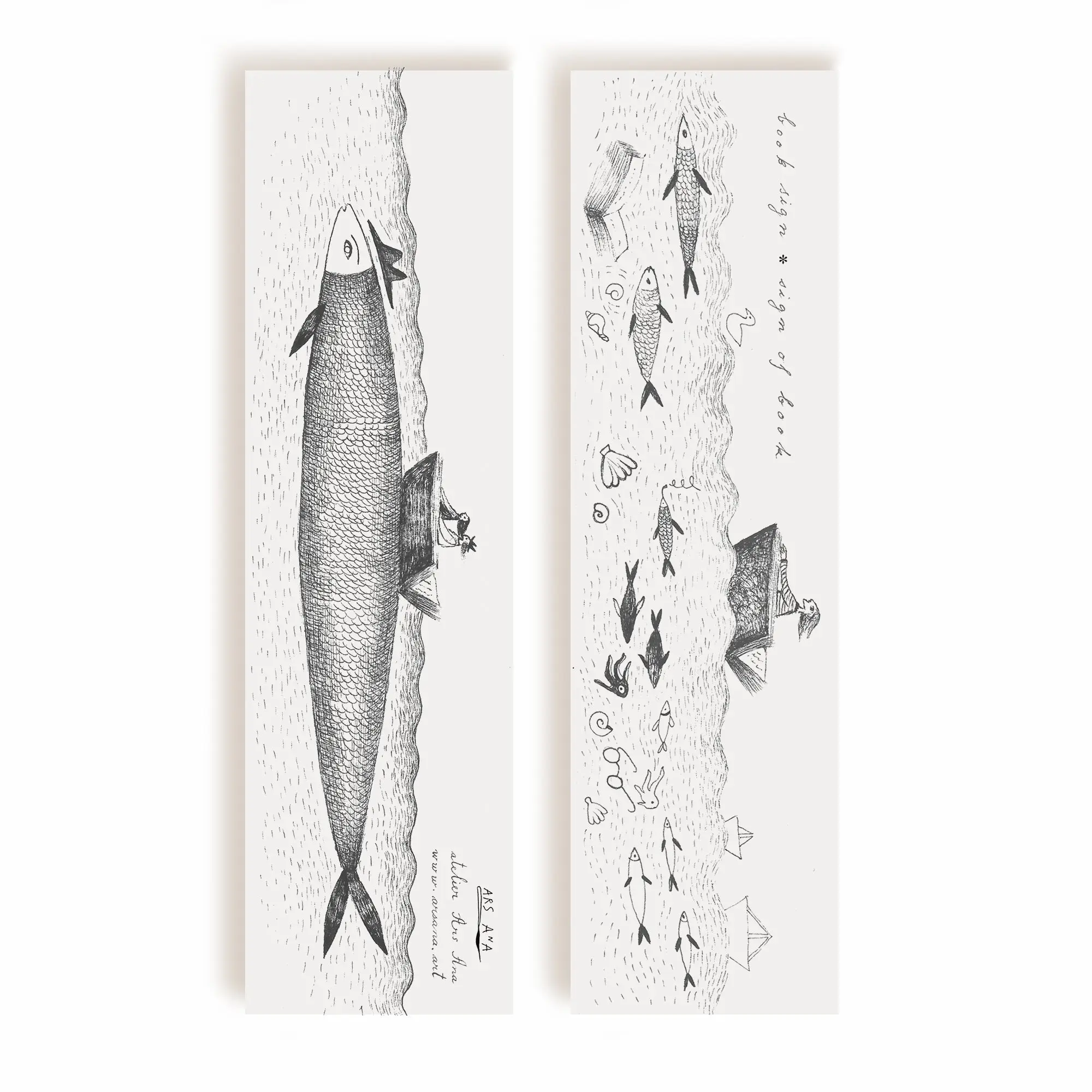 The Fish Bookmark, Illustrated Literary Gift for Book Lovers