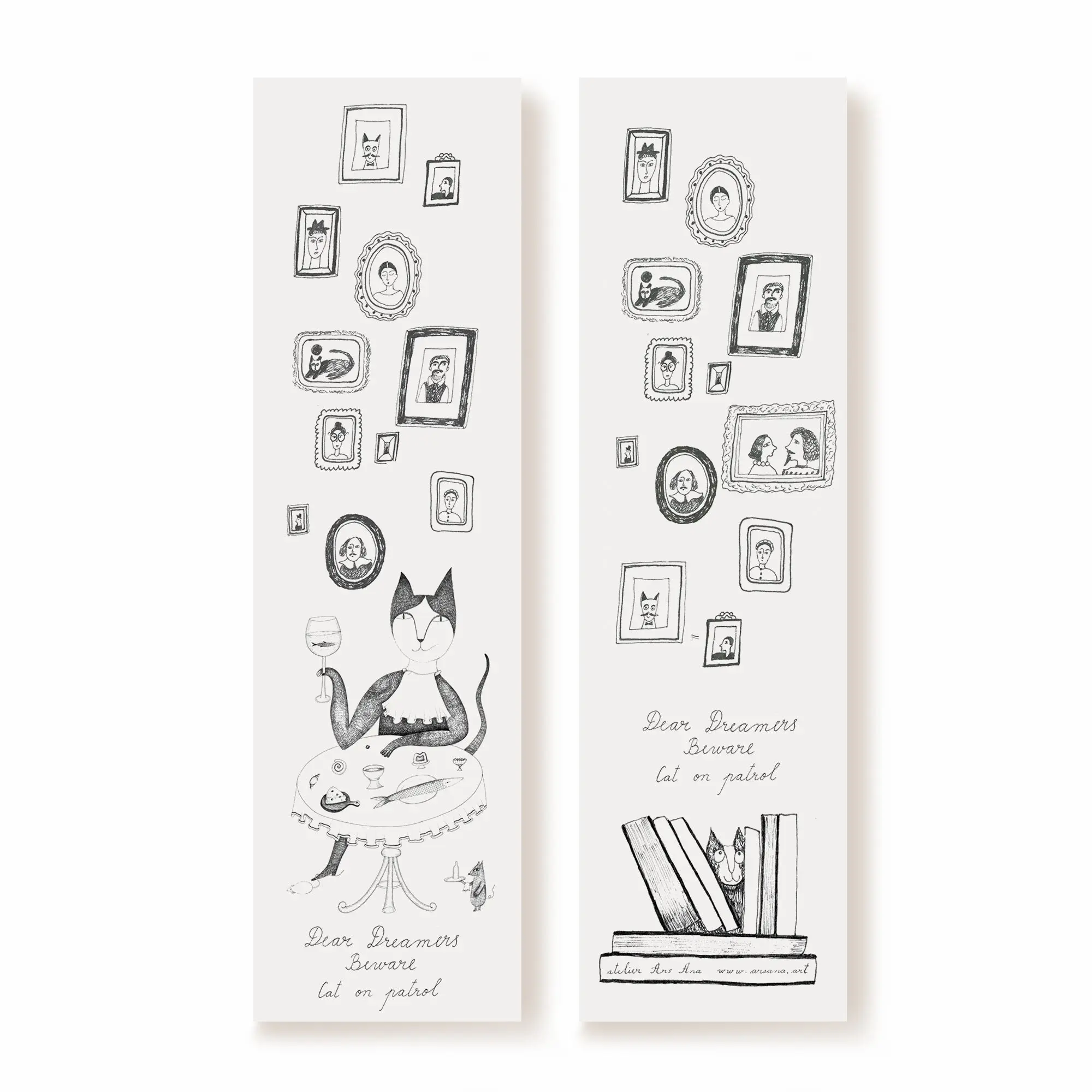 Cat Bookmark, Illustrated Literary Gift for Book Lovers