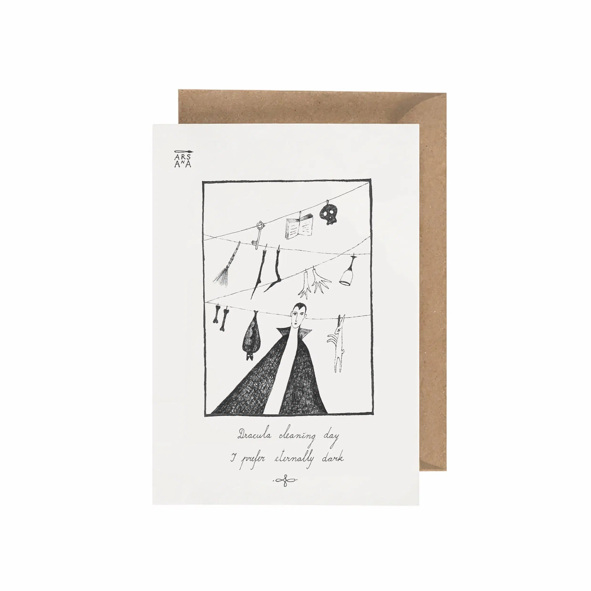 Dracula cleaning day, I prefer eternally dark, A6 with Recycled Envelope