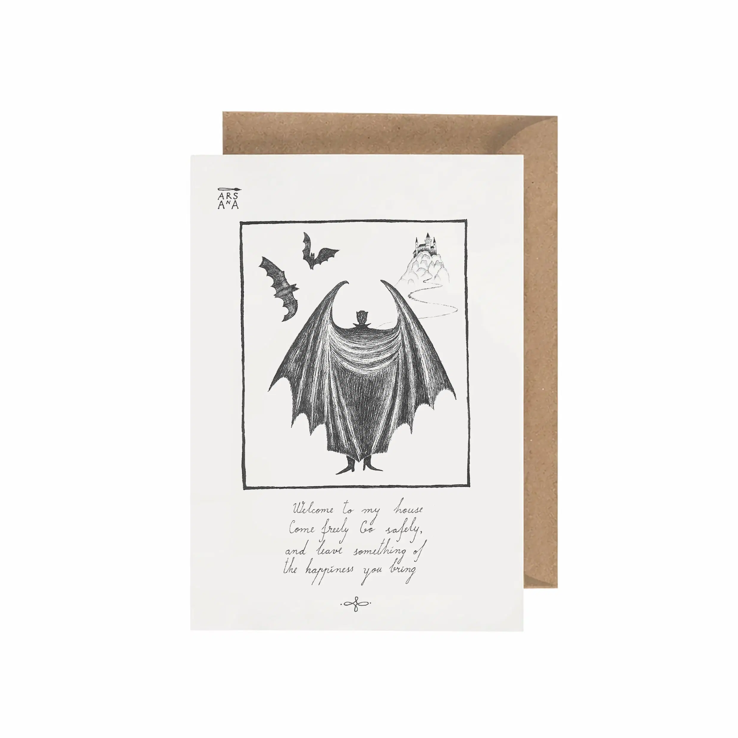 Welcome to my house, Come freely, Co safely and leave something of the happiness you bring, A6 with Recycled Envelope