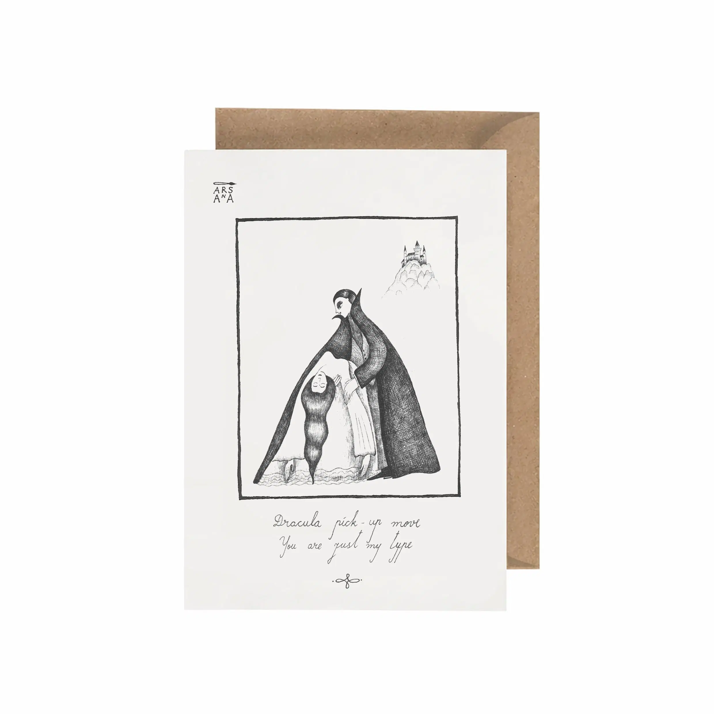 Dracula pick-up move: You are just my type, A6 with Recycled Envelope