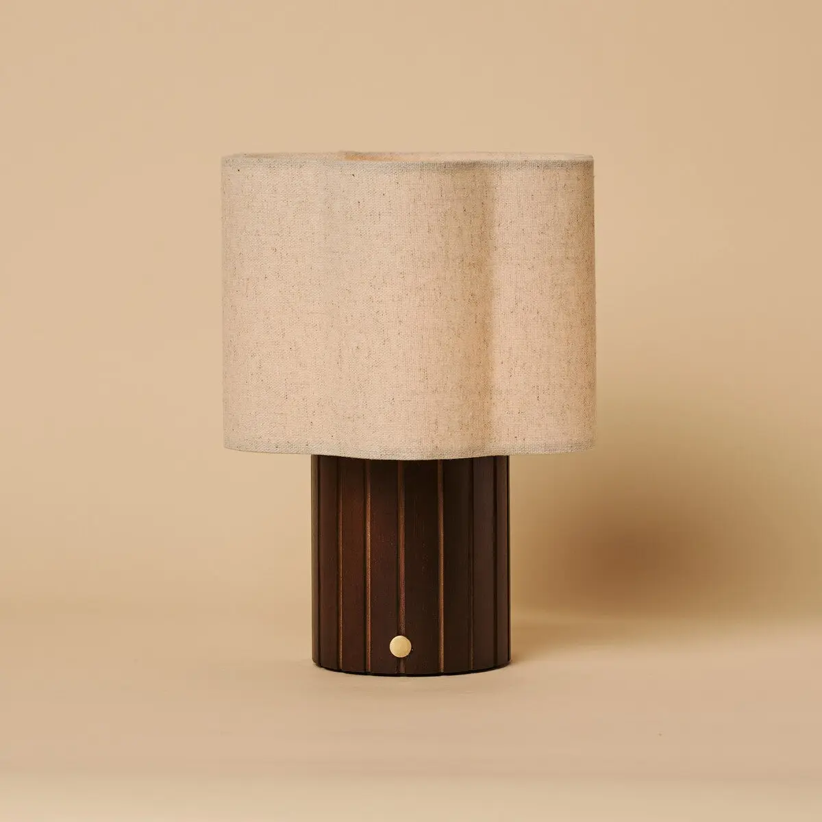 Bianca Dark Brown Rechargeable Table Lamp | Stylish, Functional & Linen Blend