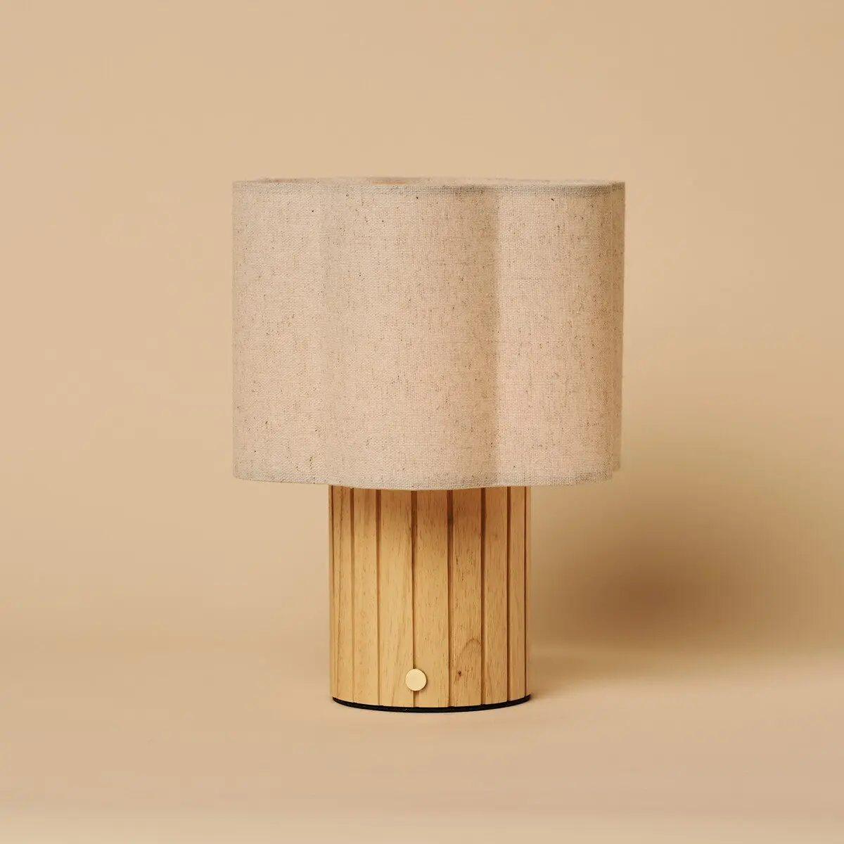 Bianca Light Brown Rechargeable Table Lamp | Stylish, Functional & Linen Blend