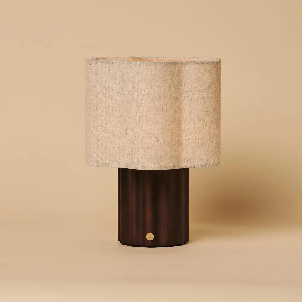 Yalisa Dark Brown Rechargeable Table Lamp | Modular, Linen Blend & Dimming Function