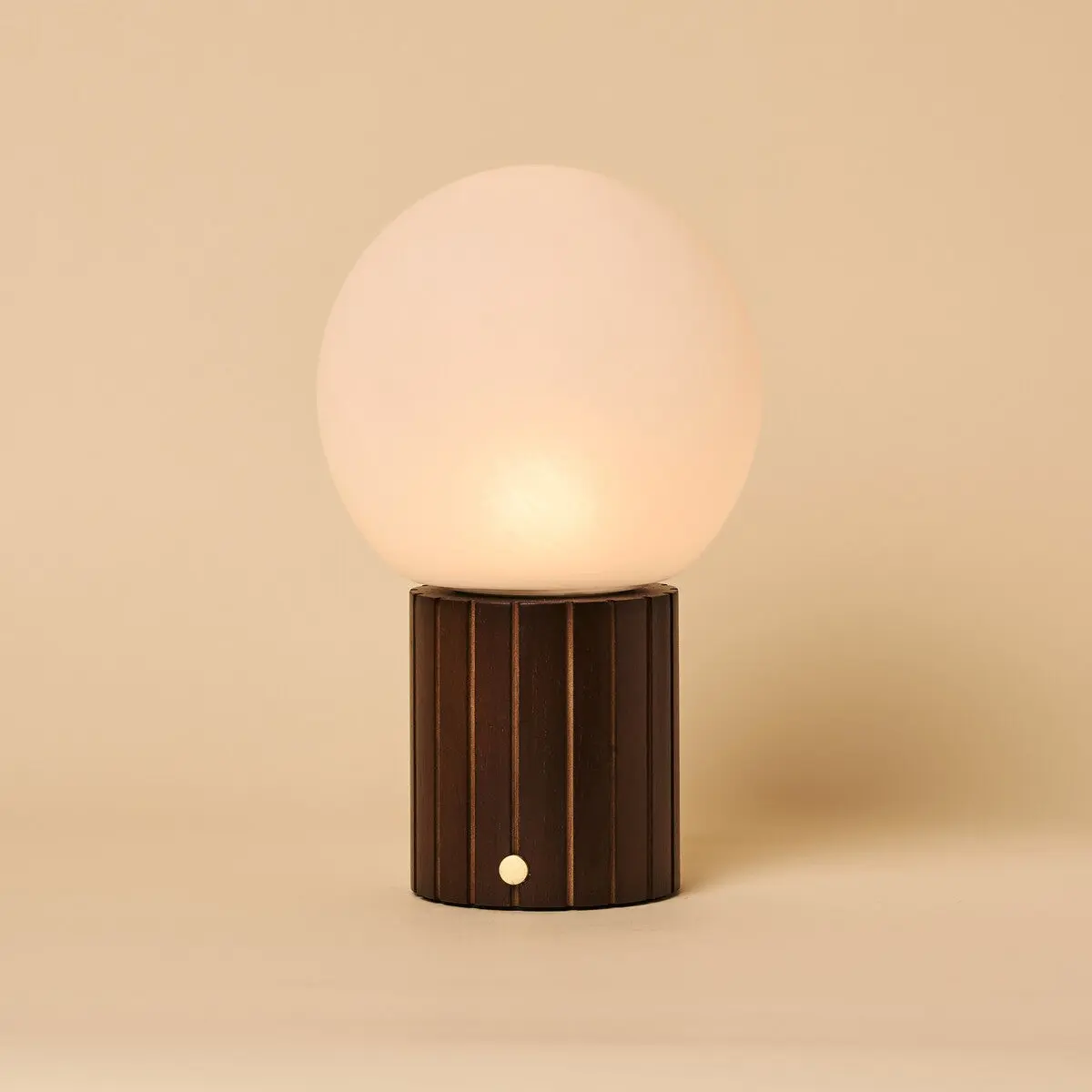 Nadine Dark Brown Rechargeable Table Lamp | 3 Light Colors, Modular Lampshade & Cordless