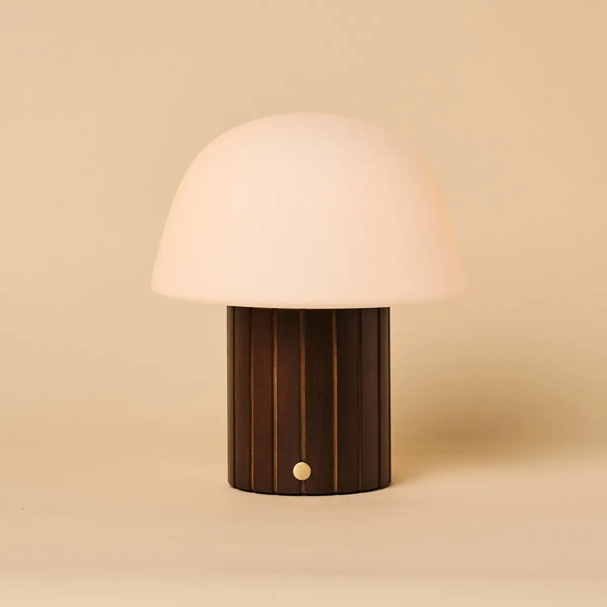 Etienne Dark Brown Rechargeable Table Lamp | Dimmable, Modular Lampshade & 3 Light Colors