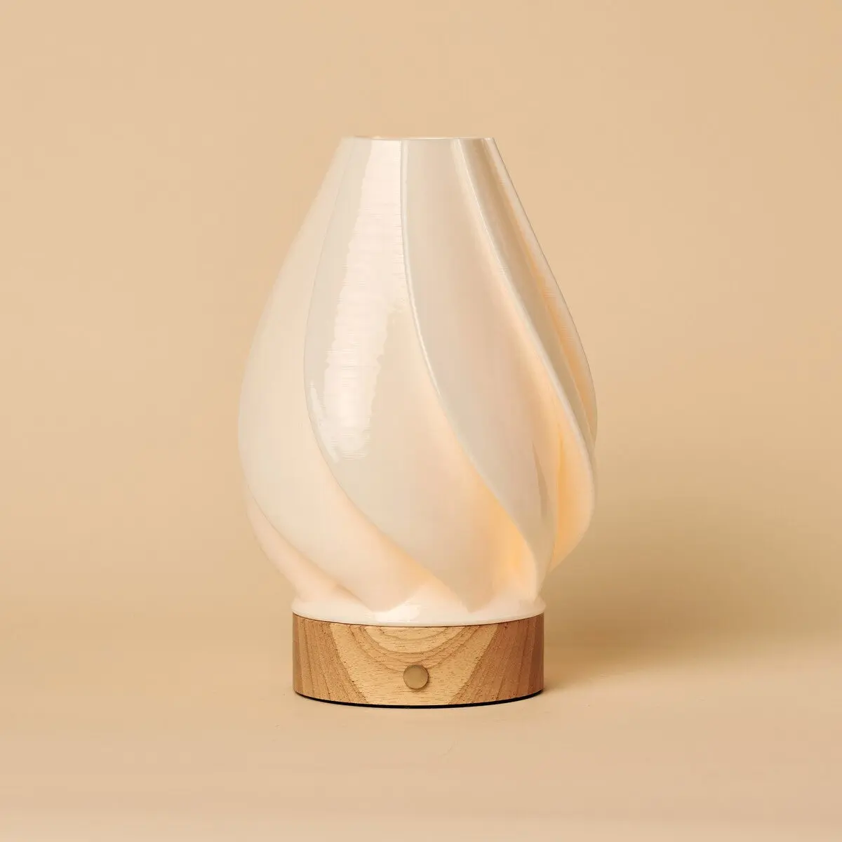 Terra Light Brown Wooden Rechargeable Table Lamp | Dimming Function, 3 Light Modes & Cordless