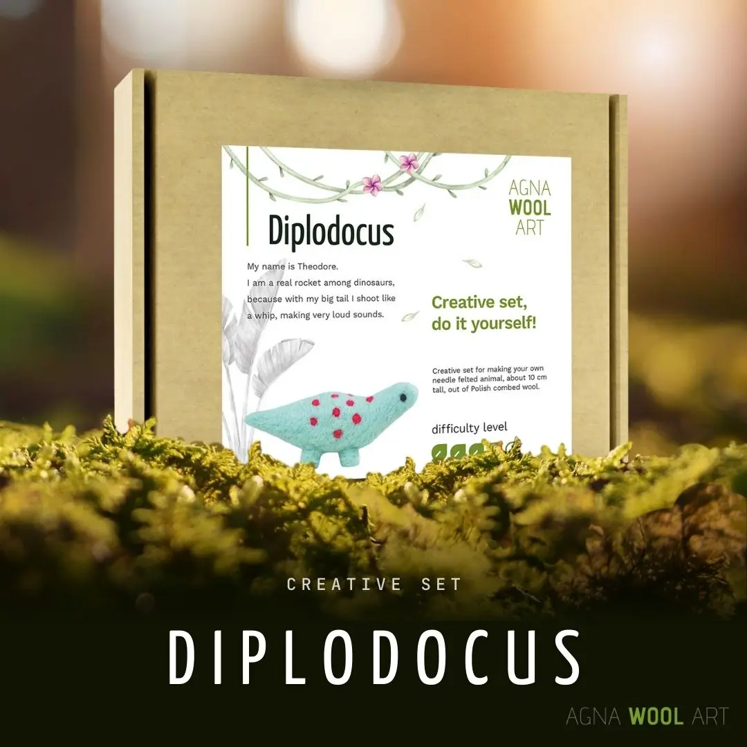 Diplodocus Needle Felting Kit – Step-by-Step Premium Wool Craft Kit