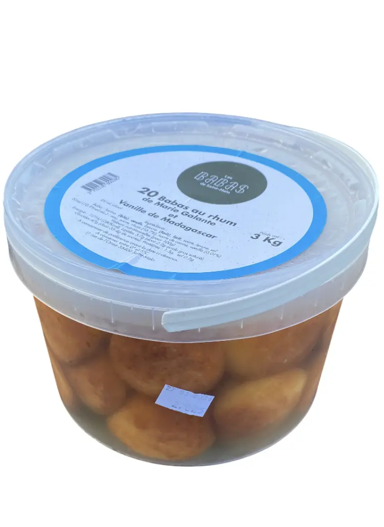 Cubo de 20 babás grandes de ron y vainilla de Marie-Galante y Madagascar - 3 kg