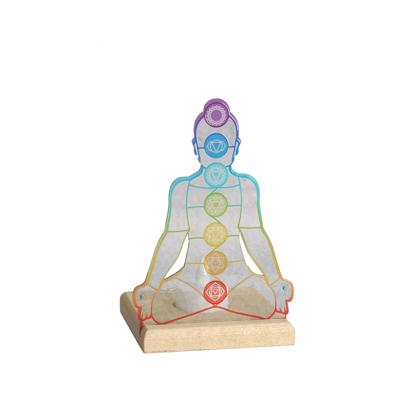 Teelichthalter mit Holzsockel, Chakra, Art Light, 25001CHK, 10,3 × 10,3 × 16,3 cm