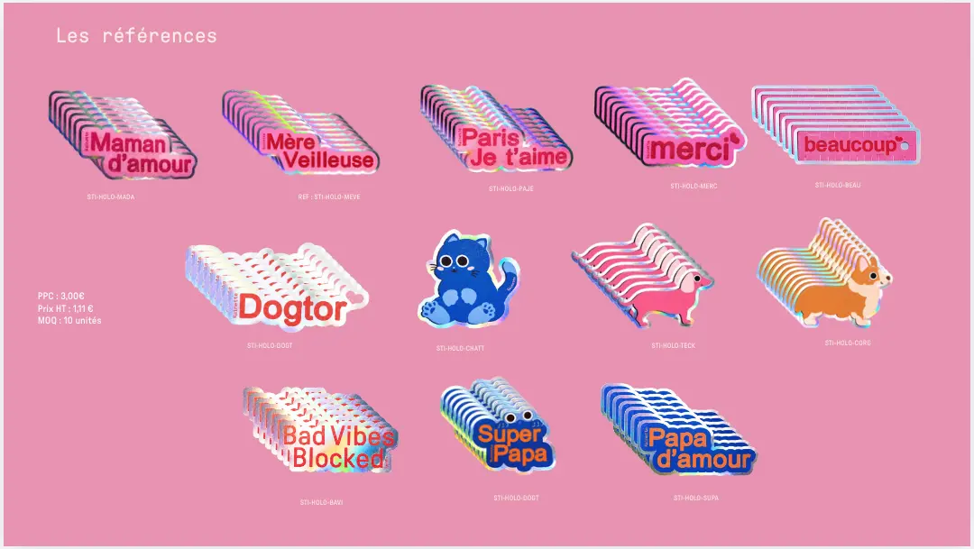 Sticker holographique x 10ex