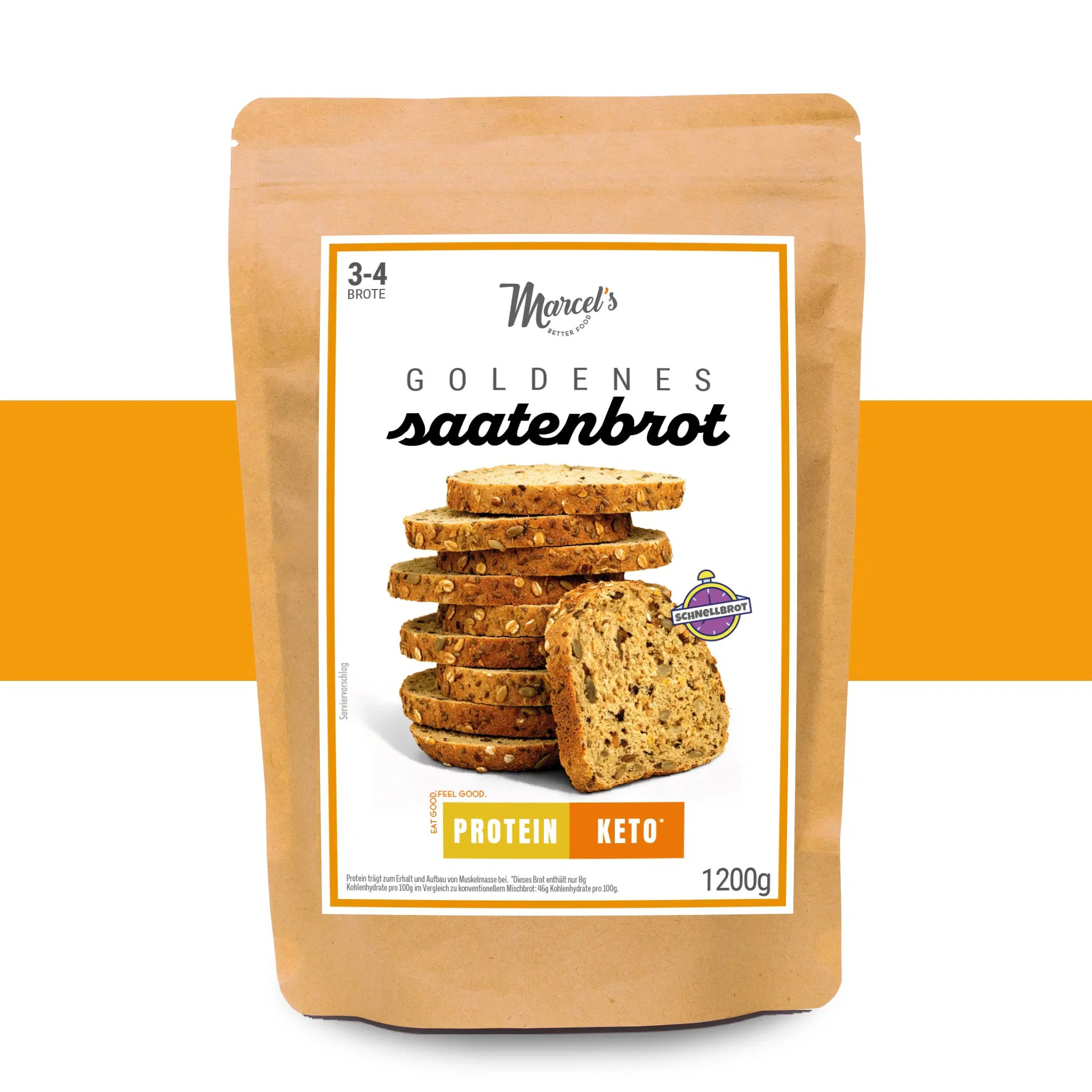 GOLDEN SEED BREAD, 80% fewer carbohydrates