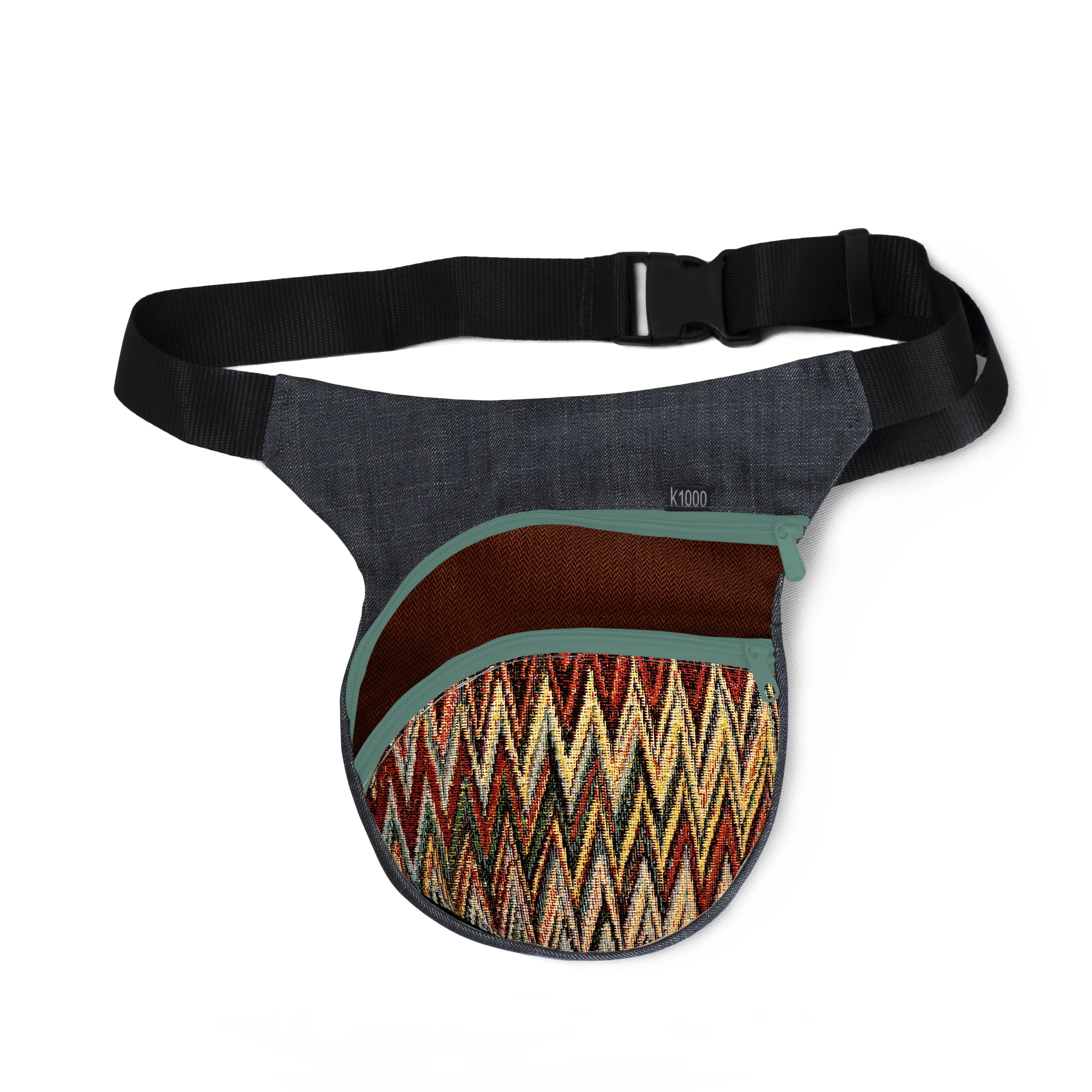 CHEVRON FANNY PACK with secret pocket