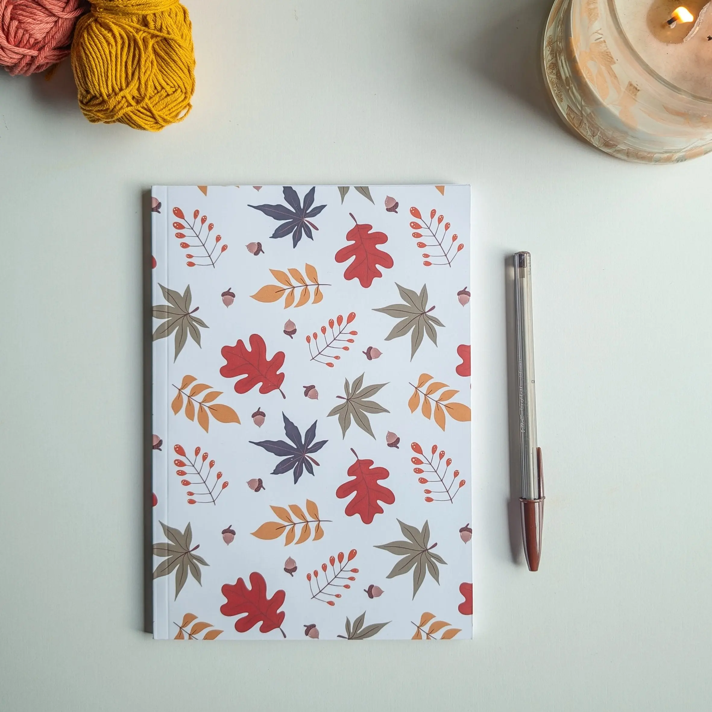 A5 Notebook - Glued Binding - Autumn Leaves