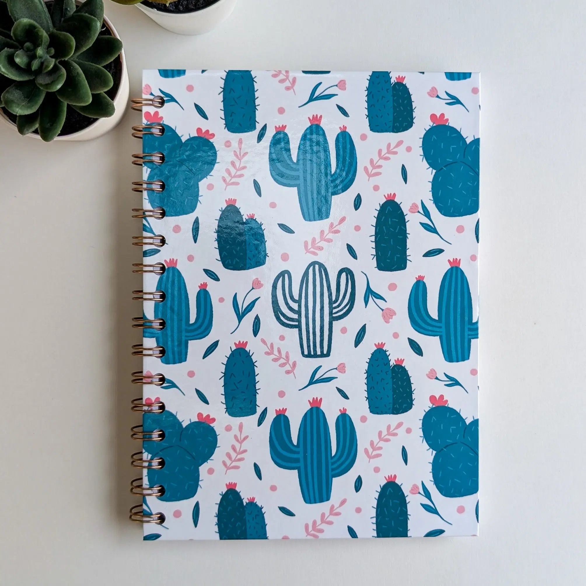 A5 Notebook - Spiral Bound - Cactus & Flowers