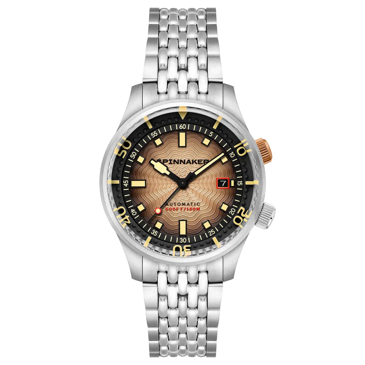 SPINNAKER - BRADNER AUTOMATIC - SP-5062 - Herrenuhr - Japanisches Automatikwerk, 3 Zeiger und Datumsanzeige - Silbernes Edelstahlgehäuse