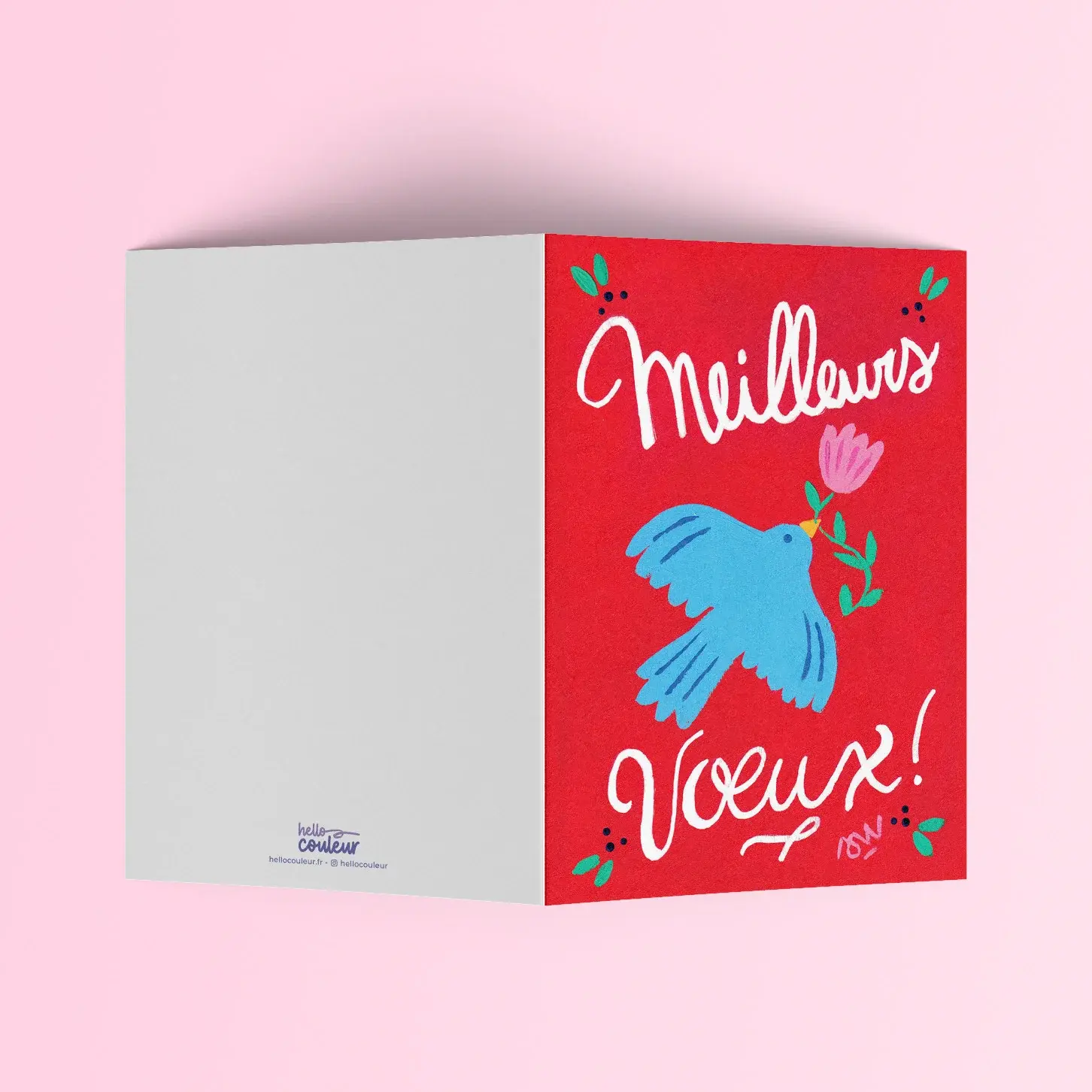 Folded card - Best wishes red