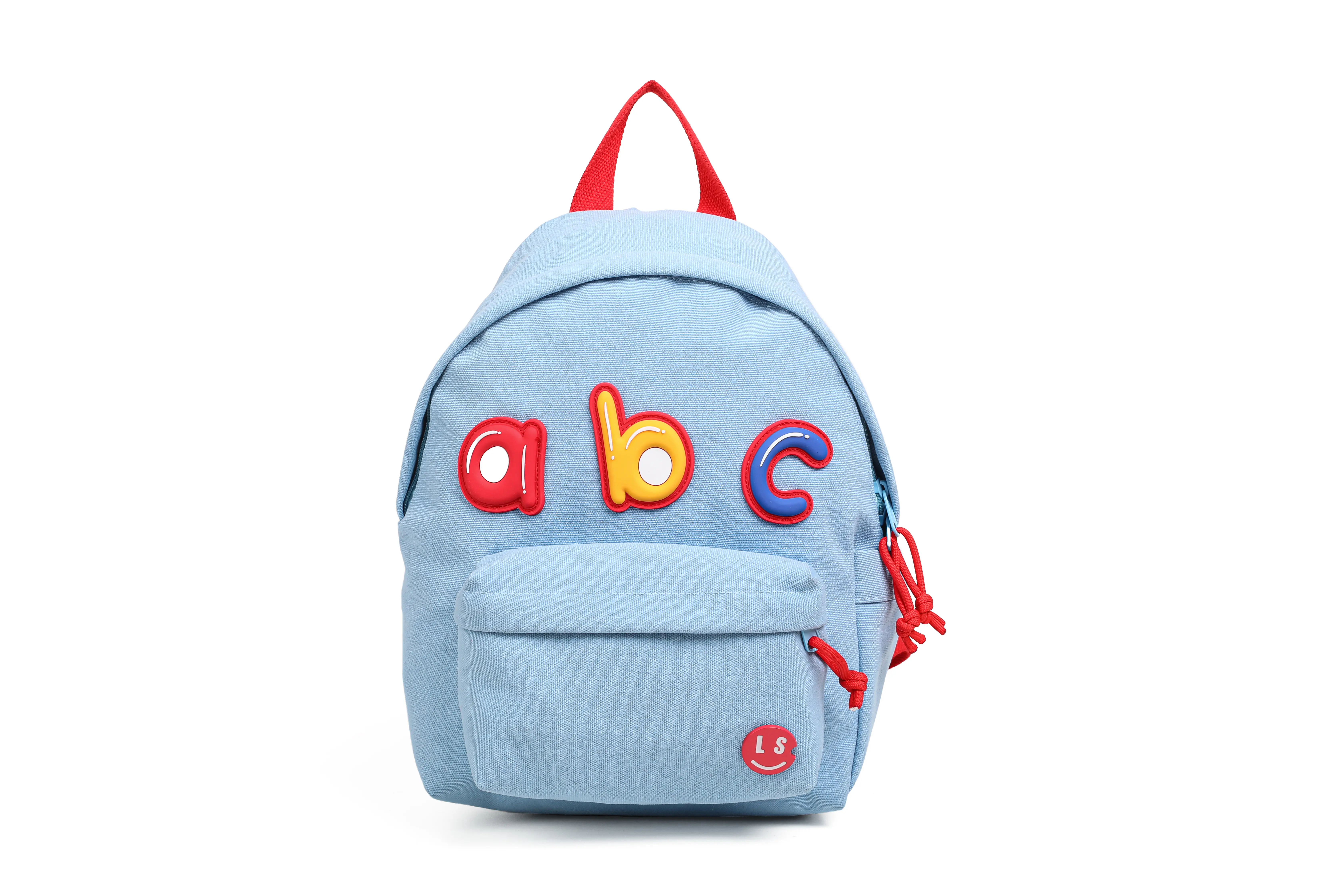 Light Blue Kids ABC Backpack  – Small Toddler & Preschool School Bag (H33 x W16 x D22 cm)