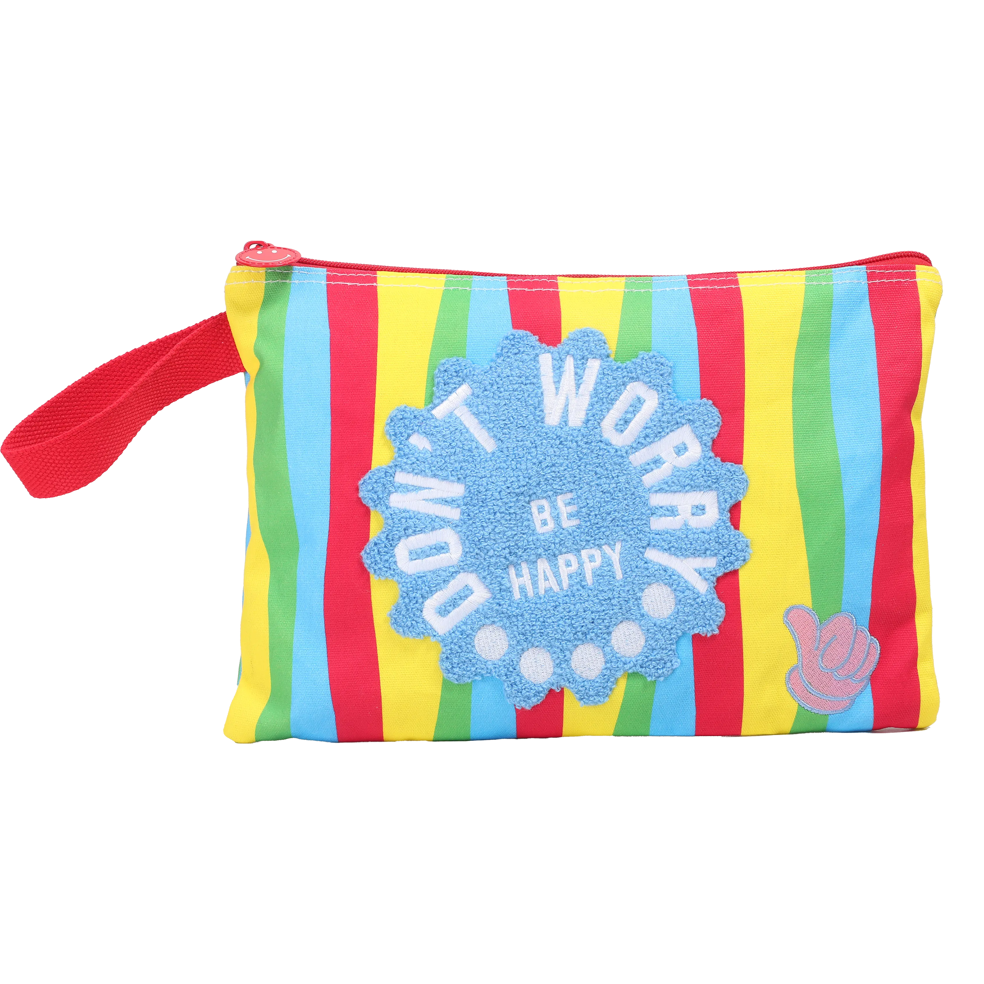 Neceser con la frase "No te preocupes" – Organizador de viaje y maquillaje infantil de 23x33 cm | Bolso de mano con cremallera para niñas y adolescentes