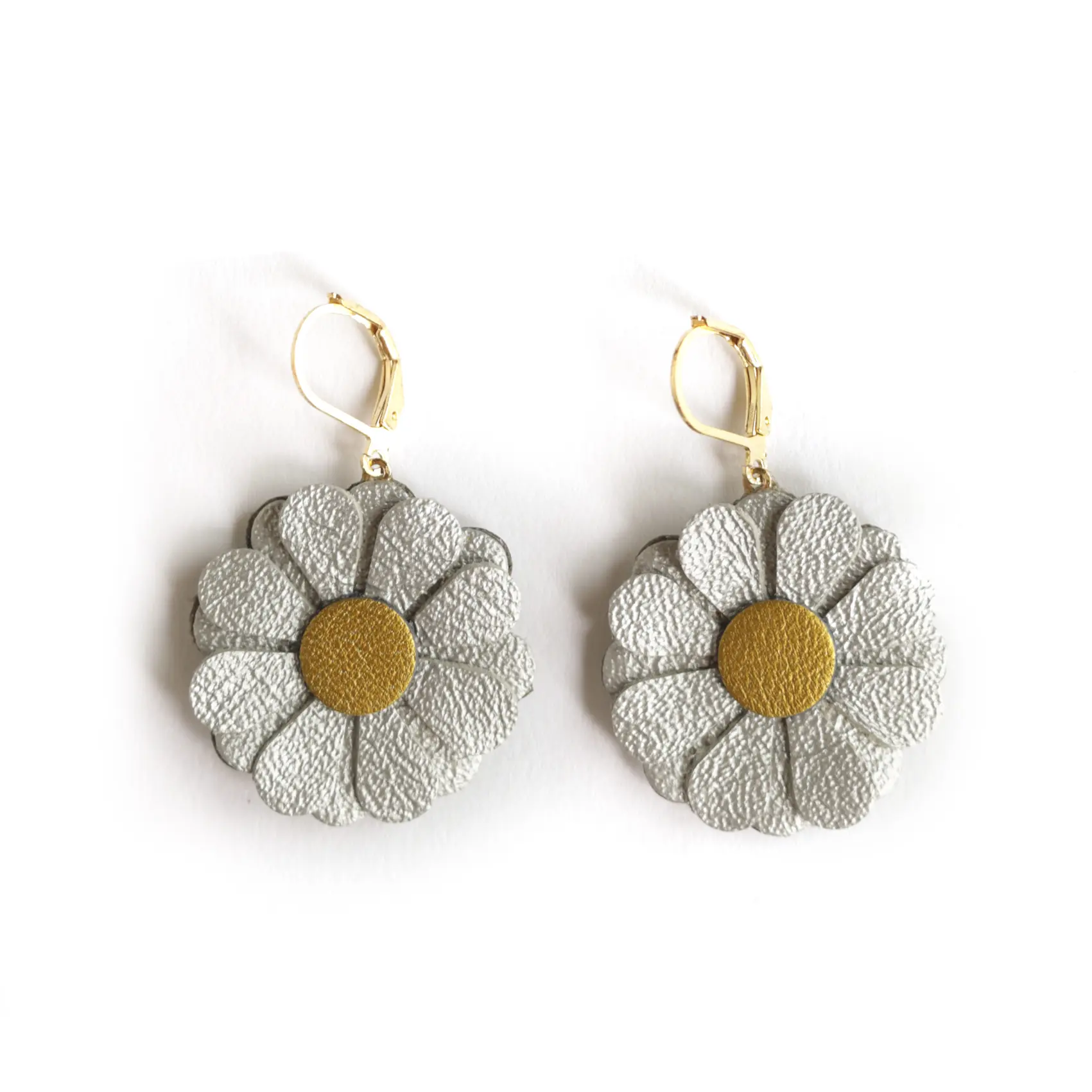 Silver and Bronze Daisy Earrings