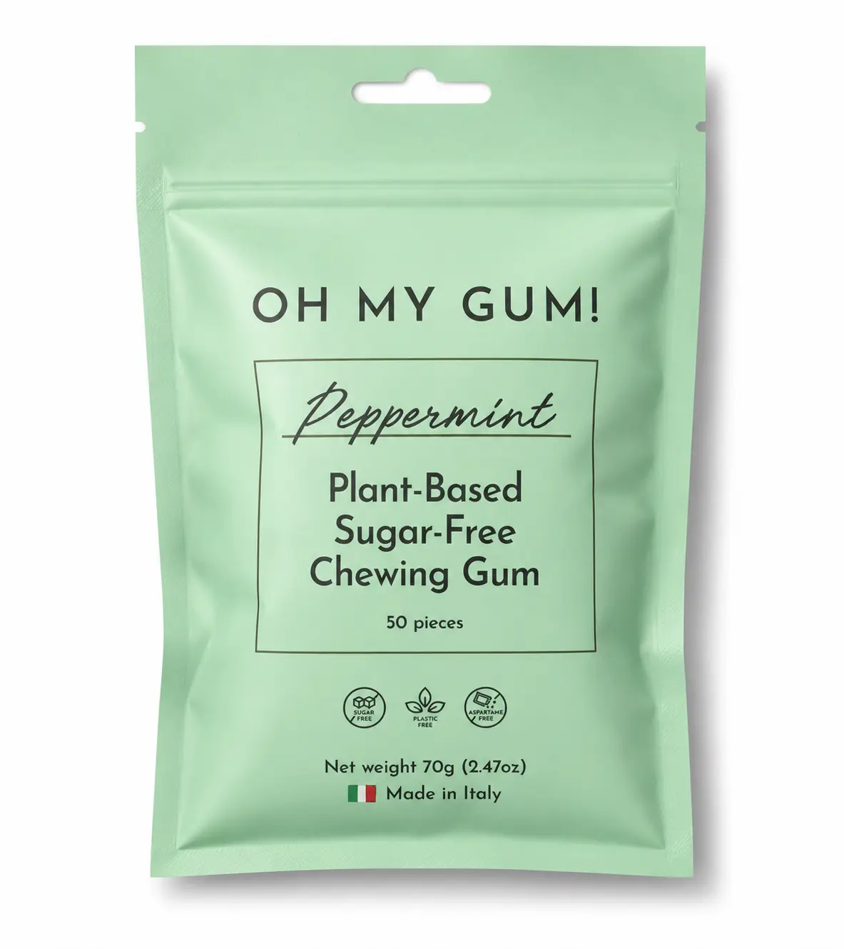 Mint Chewing Gum - Large Pouch 50pc - Aspartame-free