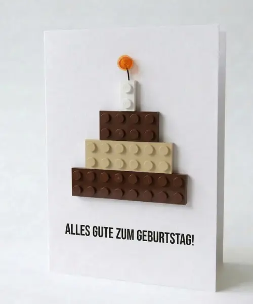 Birthday Cake Postal Card – Building Brick