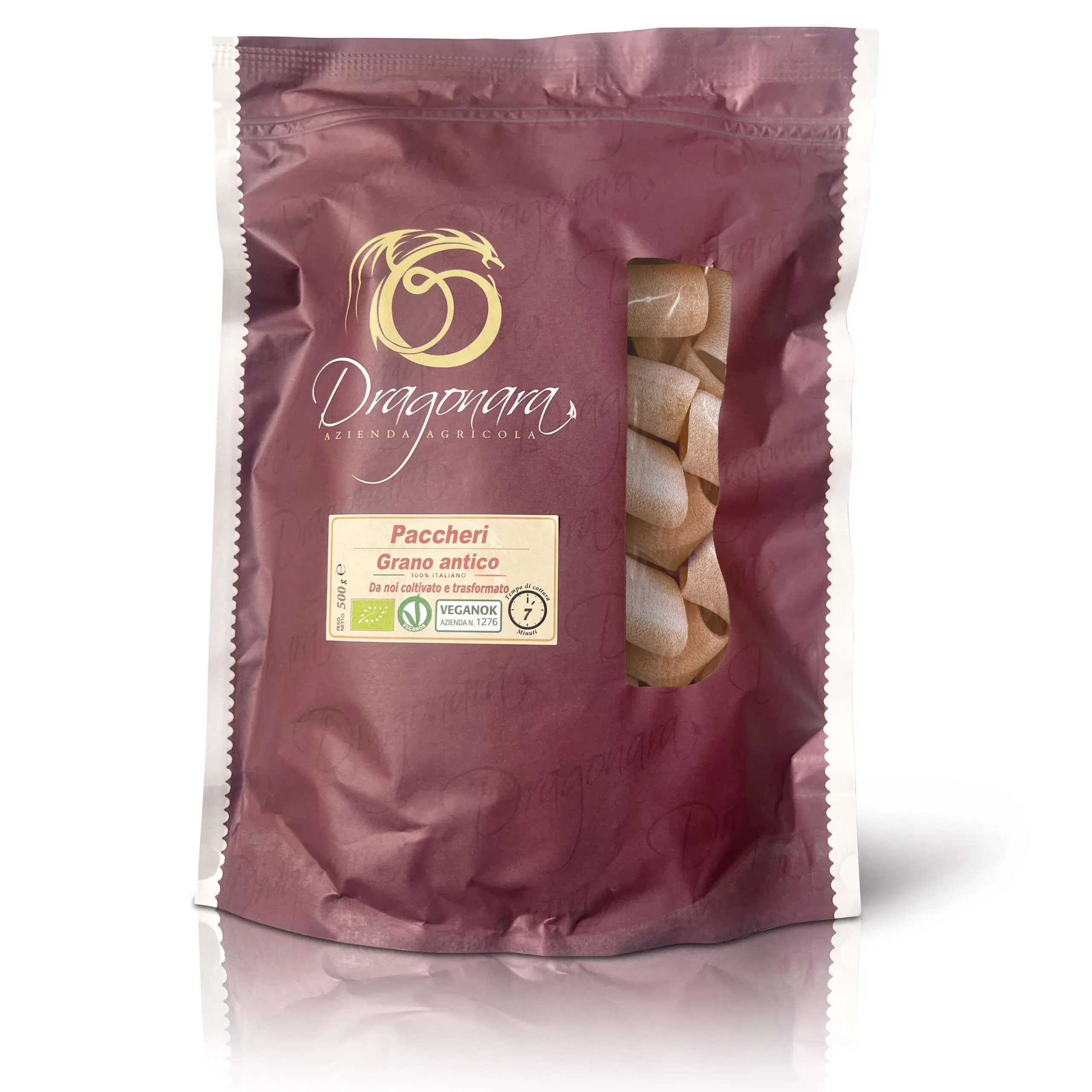 Organic Senatore Cappelli wheat paccheri, 0.25 kg