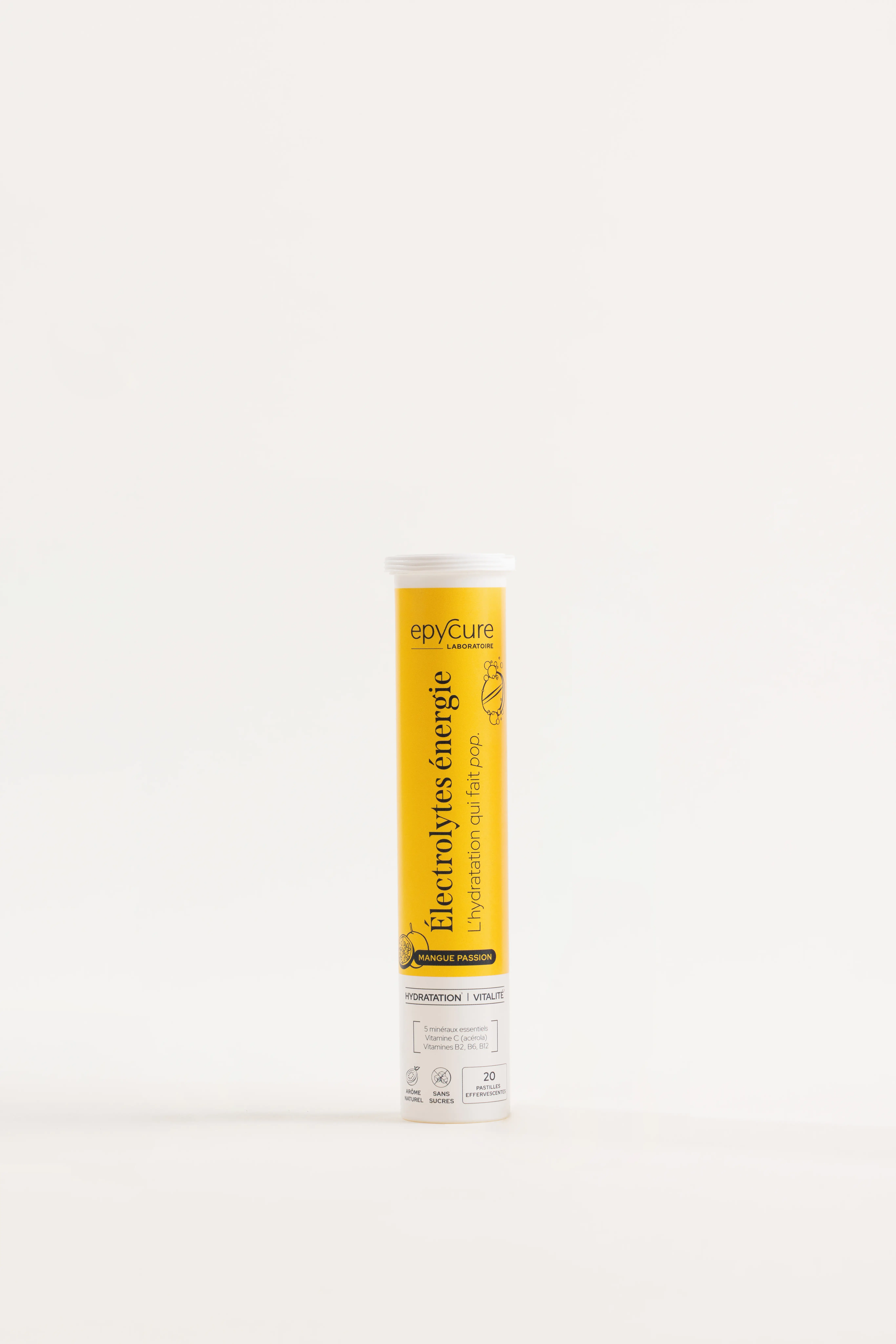 ELECTROLYTES ~ Goût MANGUE PASSION| HYDRATATION, ENERGIE, SPORT, ANTI-FATIGUE, RECUPERATION PHYSIQUE - 1 à 2 PASTILLES / JOURS (DANS SON PRESENTOIR X 8 UNITES)