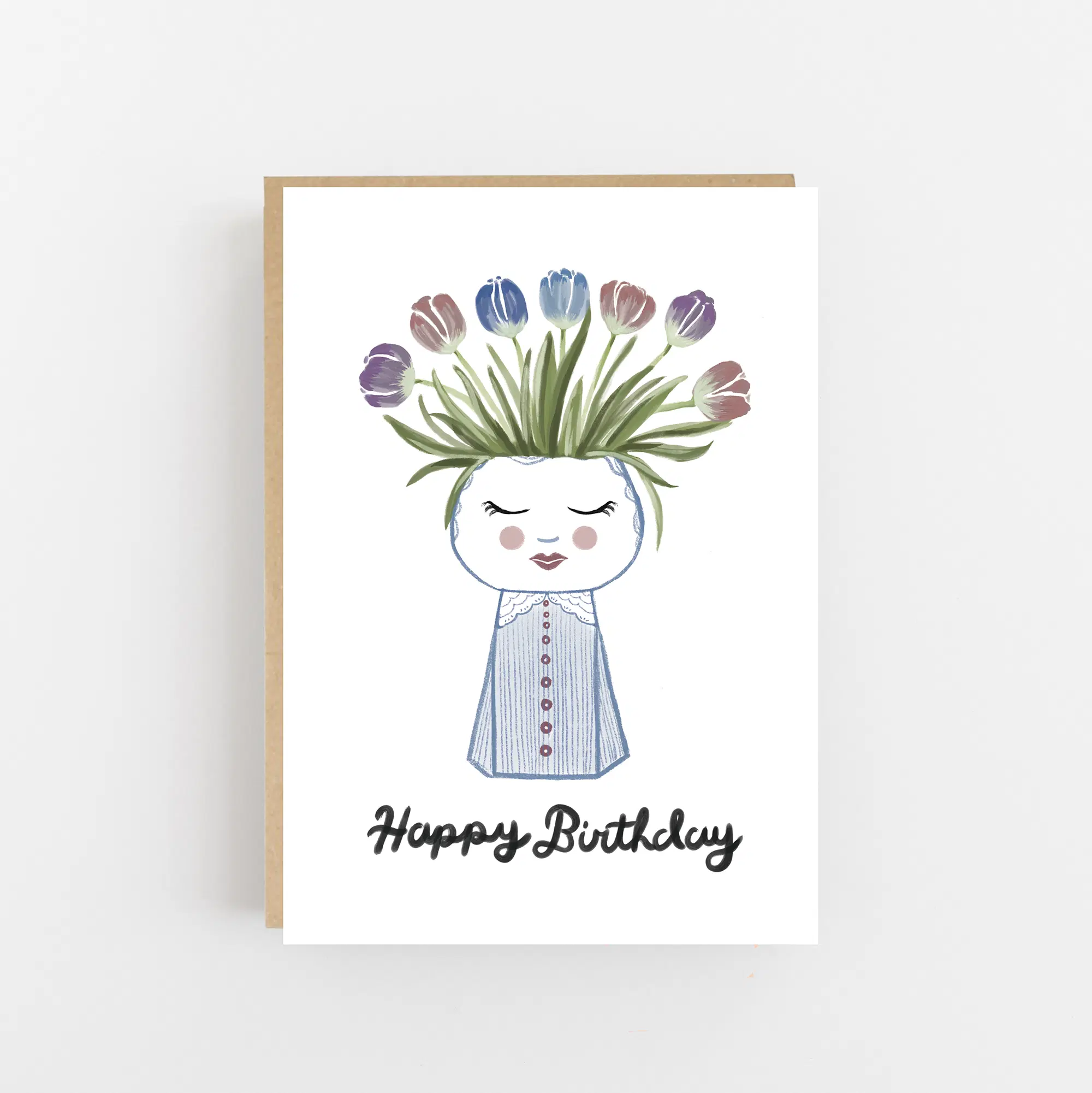 Vase Joyeux Anniversaire - Motif Rayures de Chine