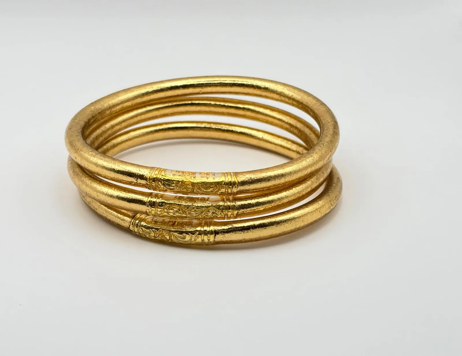 BUDDHIST BANGLE 5 MM LIGHT GOLD