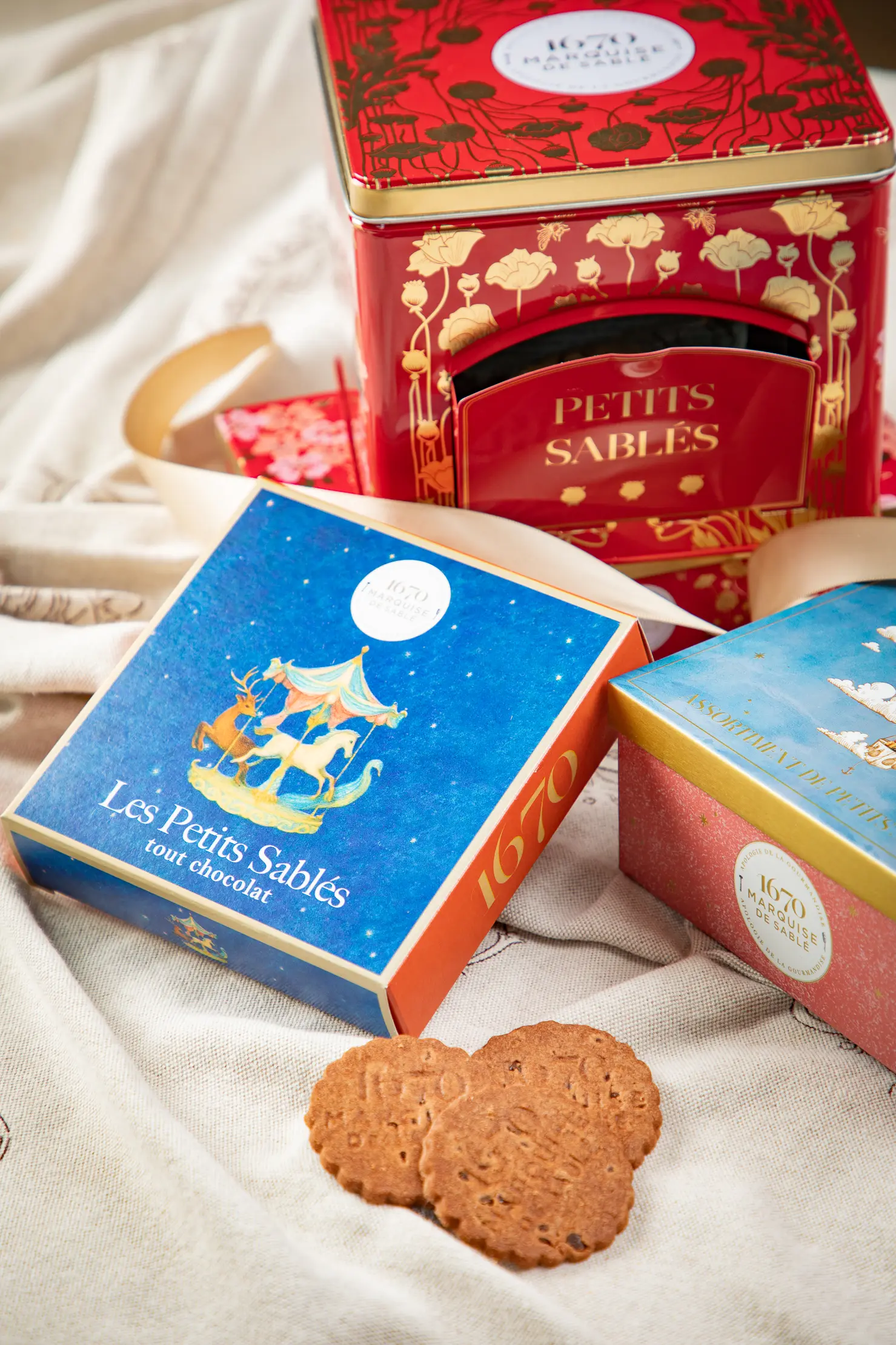 All-chocolate shortbread cookies - 100g Christmas pack