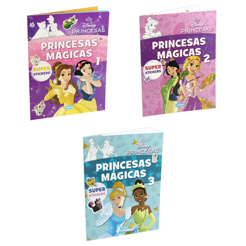 DISNEY PRINCESS COLORING BOOK 16 PAGES + 3 TYPES OF STICKERS