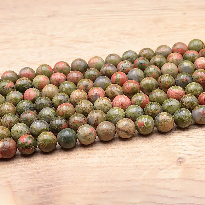 08mm unakite A bead strand